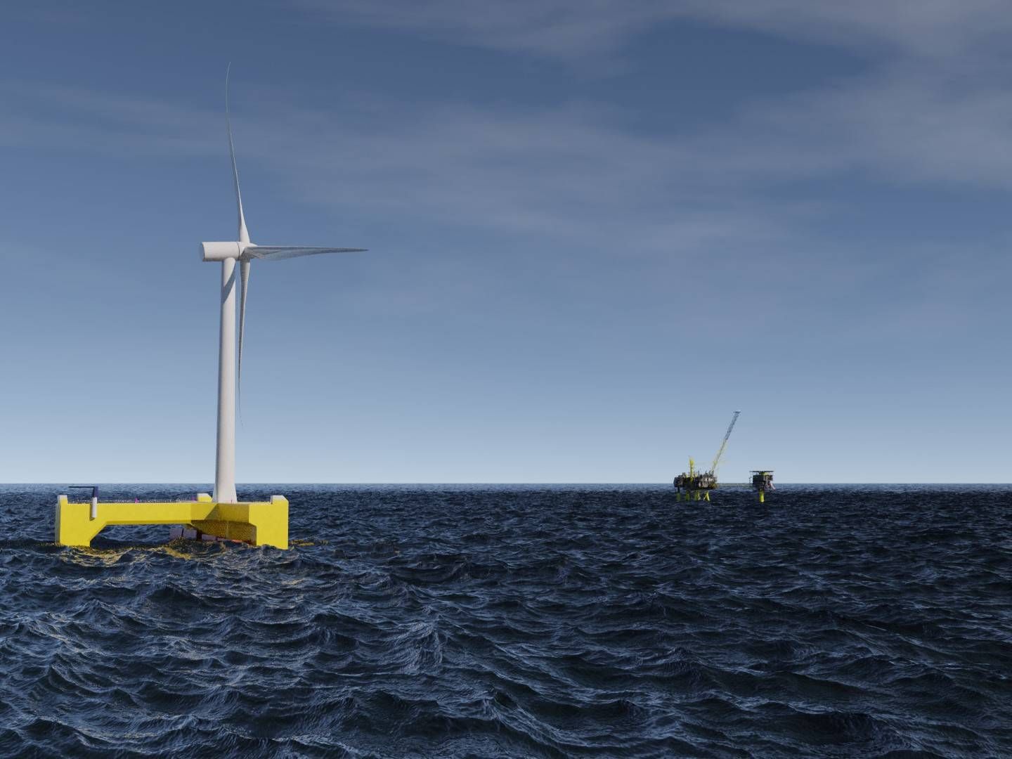 KOMBINASJONSKRAFTVERK: Dansk selskap kombinerer havvind og bølgekraft på samme flytende plattform. | Foto: Floating Power Plant