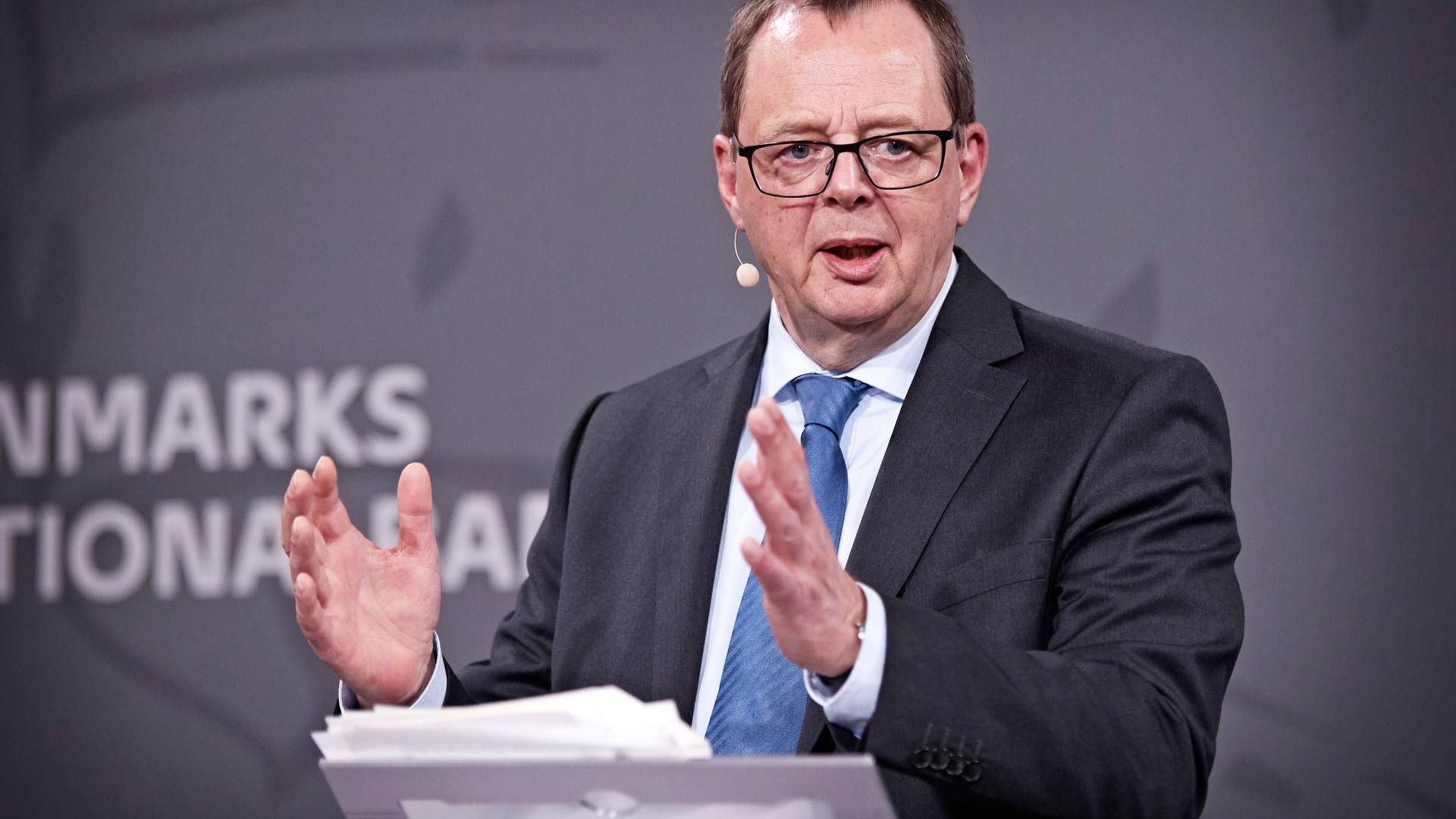 Nationalbankdirektør Christian Kettel Thomsen præsenterer onsdag en prognose for dansk økonomi. | Foto: Jens Dresling