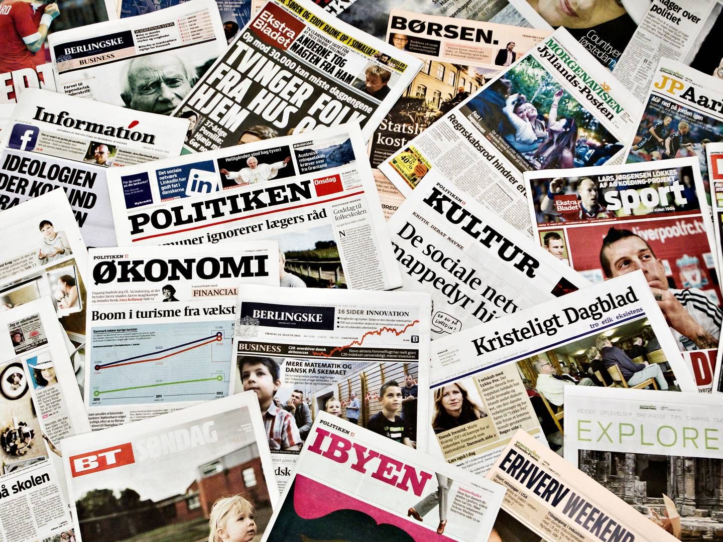 Flere dagblade såsom Politiken, Information og Kristeligt Dagblad | Photo: Sisse Dupont