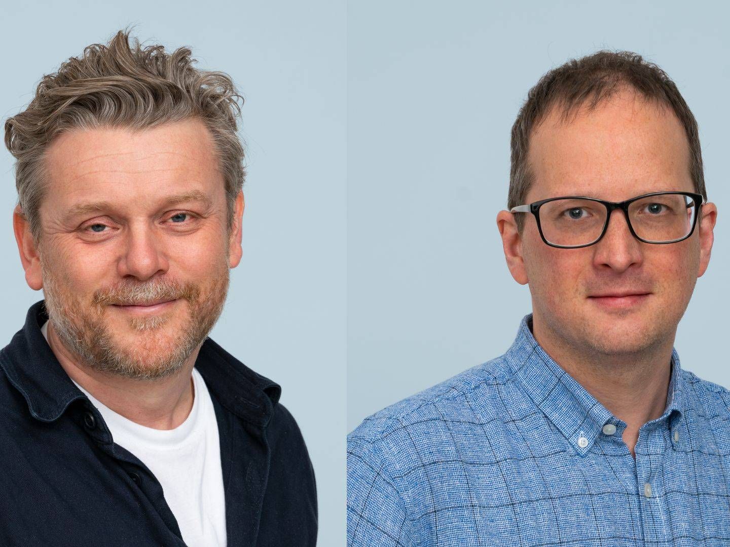 Lasse Charley Pedersen (tv.) og Uffe Jørgensen Odde er partnere hos Willmore, der rådgiver medier. | Foto: Bjørn Pierri Enevoldsen (med tilladelse fra Willmore)