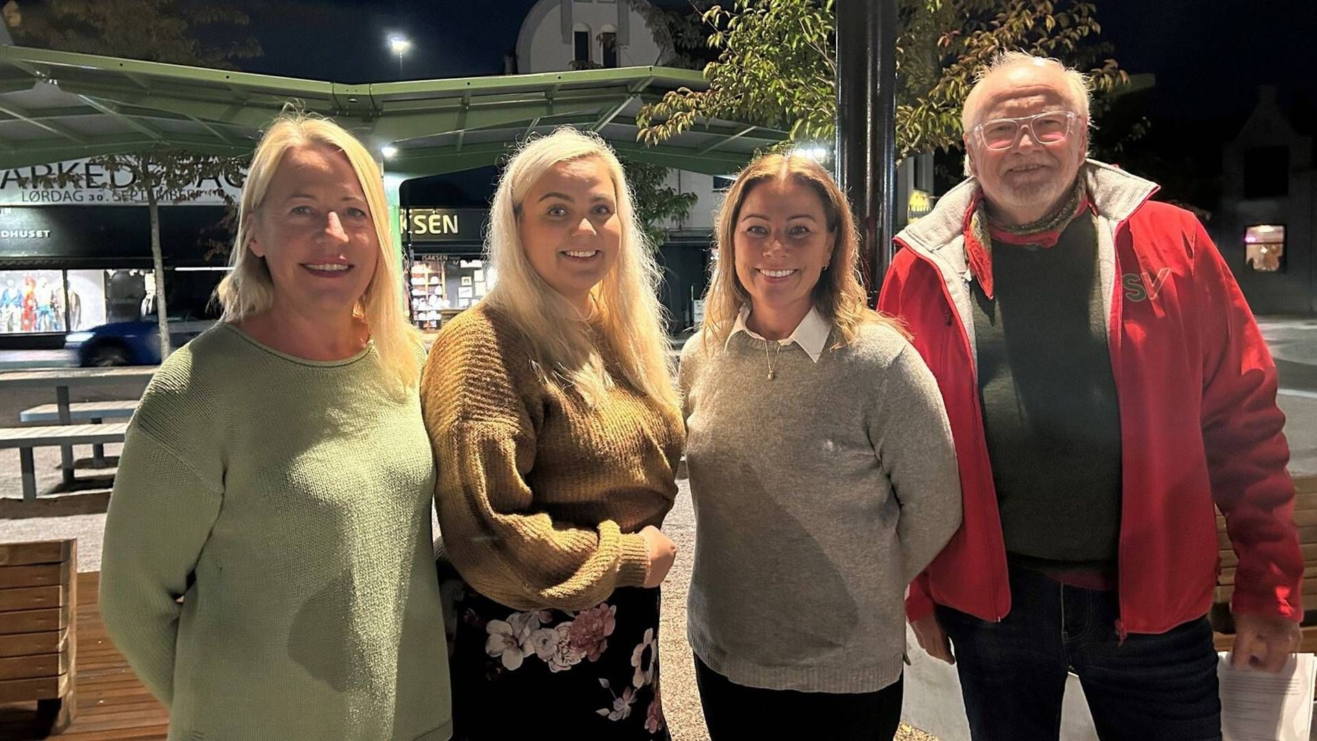 SKAL SAMARBEIDE: Fra venstre, Anne Kristine Grøtting (Sp) Stine Stamland (Frp), ordfører Jannicke Andreassen (Ap) og Oddvar Gran (SV) | Foto: Porsgrunn Arbeiderparti