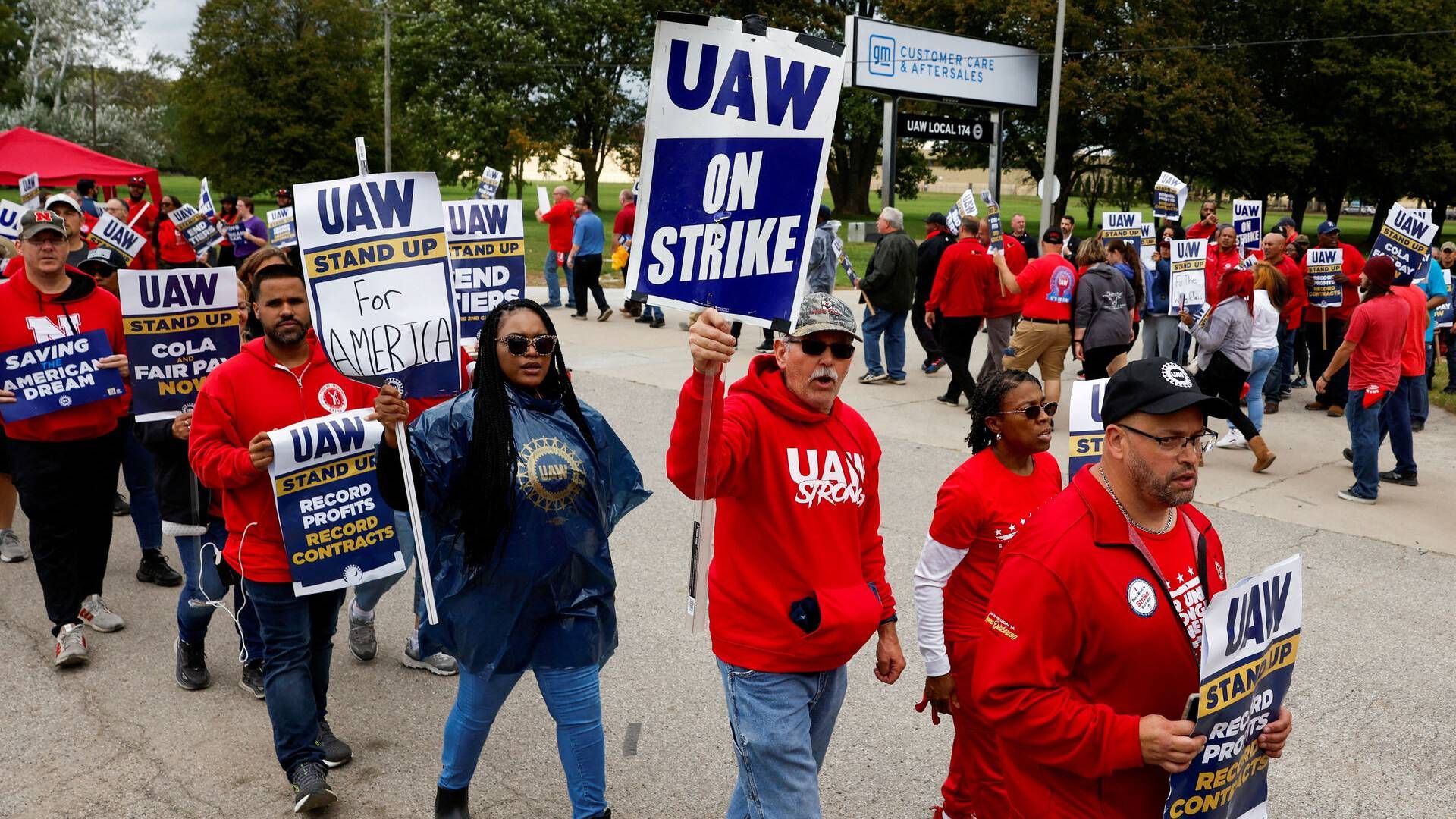 Strejken i den amerikanske bilindustri har været i gang siden den 15. september. | Foto: Evelyn Hockstein/Reuters/Ritzau Scanpix