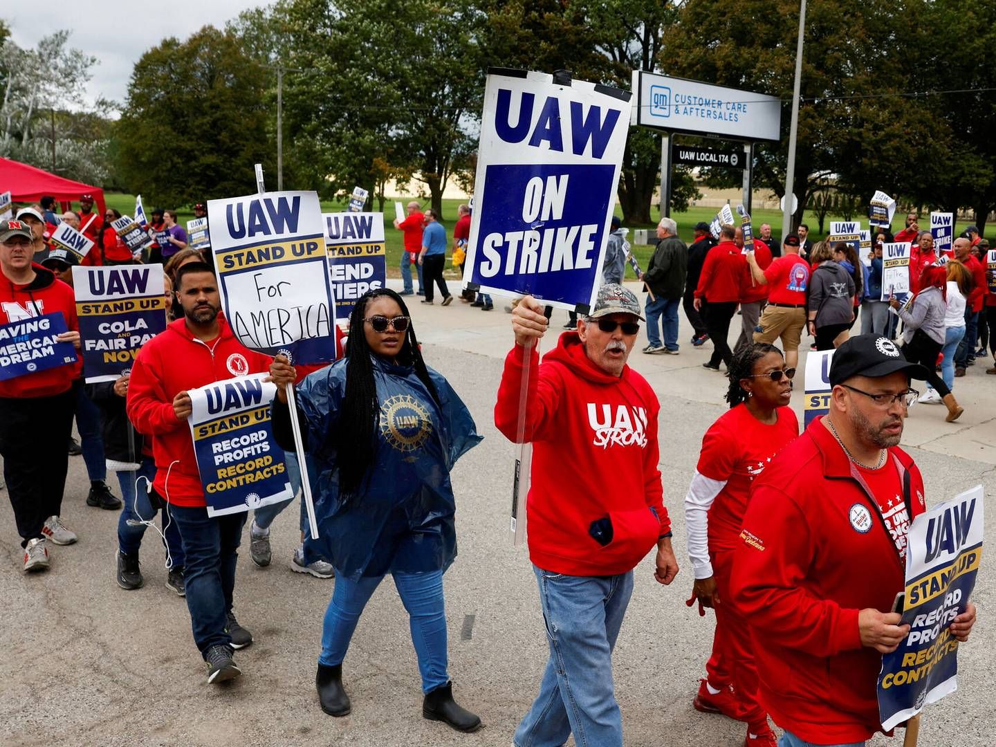 Strejken i den amerikanske bilindustri har været i gang siden den 15. september. | Photo: Evelyn Hockstein/Reuters/Ritzau Scanpix