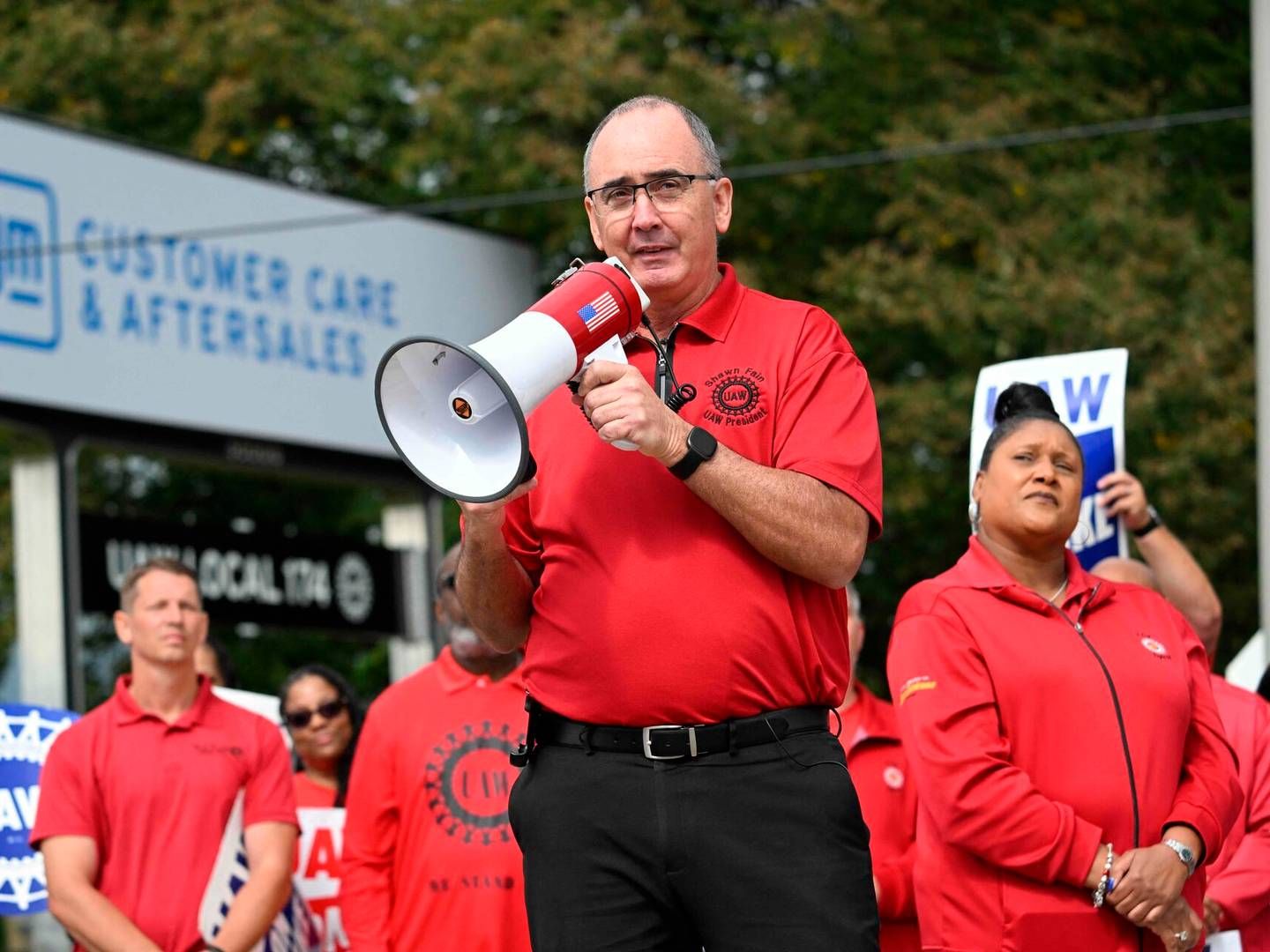 Shawn Fain har titlen som president for de amerikanske bilarbejderes fagforening (UAW) | Foto: Jim Watson/AFP/Ritzau Scanpix