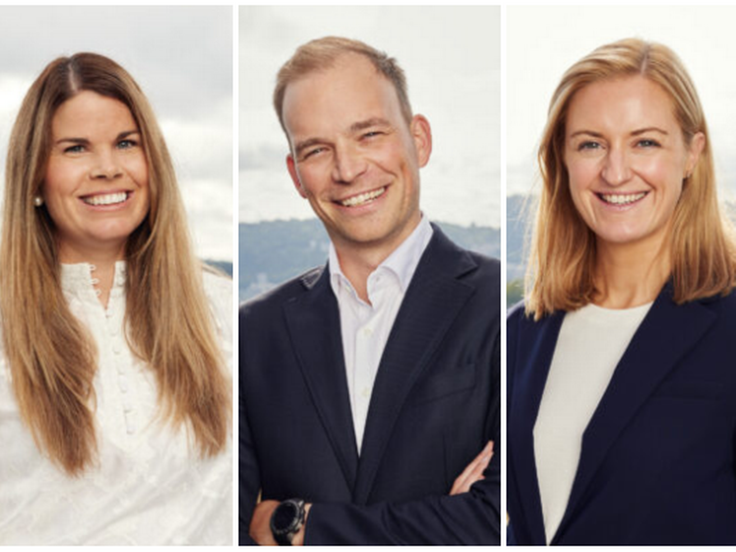 NYE FJES: Mari Aspelund Hansen (t. v), Ole Blaauw Johansen og Cathinka Wettergren er nye ansatte i Ferd Eiendom. | Photo: Thomas Qvale