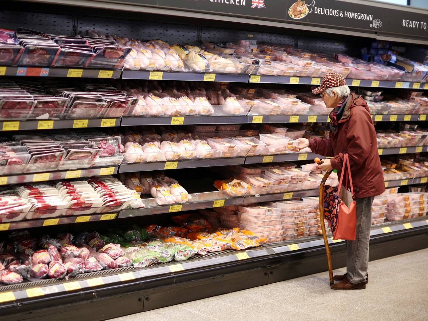 Fødevarepriserne er dog stadig 9,9 pct. højere end sidste år. | Photo: Phil Noble/Reuters/Ritzau Scanpix