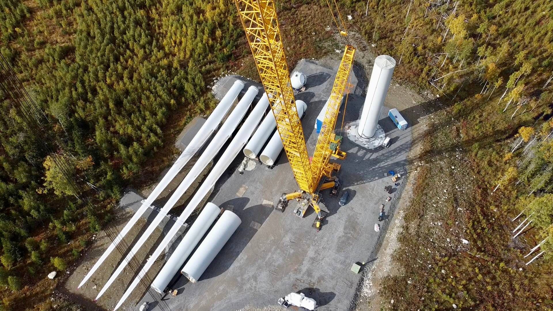 Image from the construction of a previously built wind farm in Sweden, Björnberget | Photo: Claviate / Pr