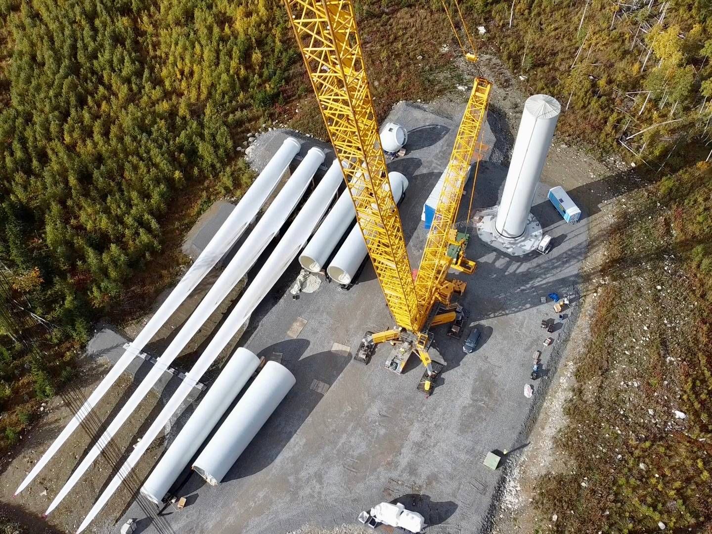 Image from the construction of a previously built wind farm in Sweden, Björnberget | Photo: Claviate / Pr