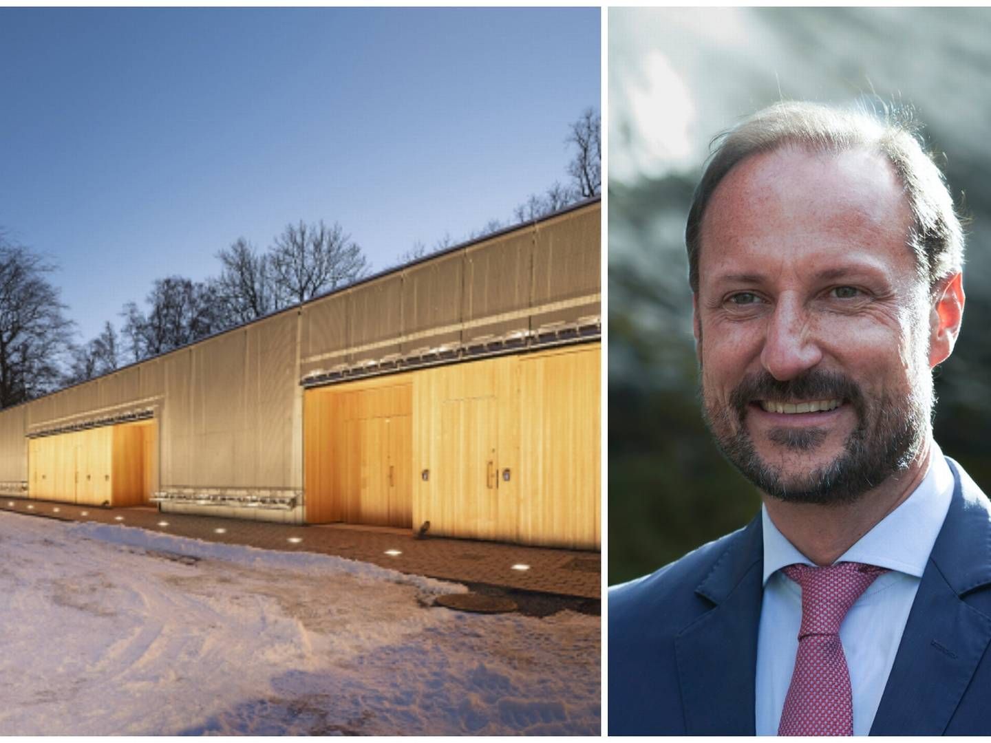 ÅPNER NYBYGG: Kronprins Haakon & co markerer åpningen av Logistikkbygget. | Foto: Hans Fredrik Asbjørnsen / Statsbygg og NTB. Collage: EiendomsWatch