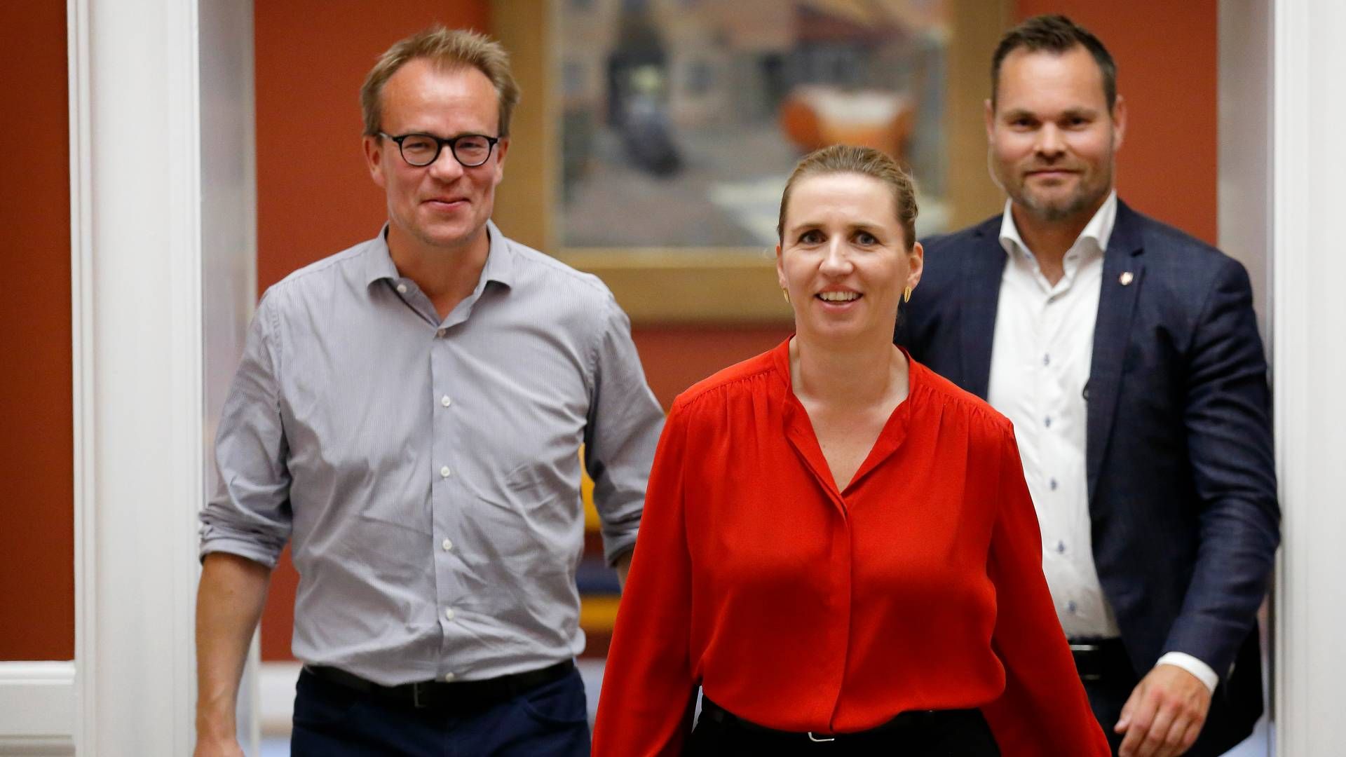 Martin Rossen (tv.) sammen med statsminister Mette Frederiksen i juni 2019, da han var stabschef i Statsministeriet. | Foto: Jens Dresling