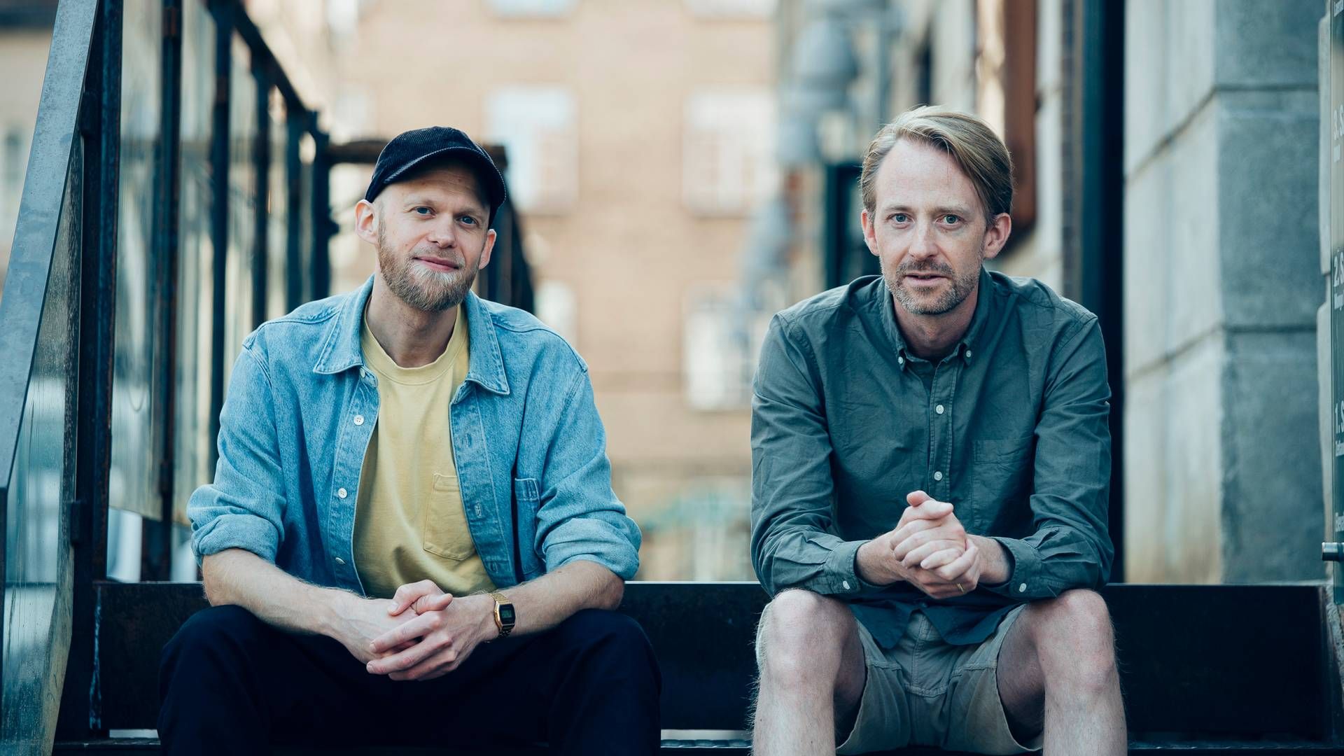 Magnus Hylander Friis (til venstre) og Anders Hjort Straarup stiftede Yogo i 2018. I dag beskæftiger virksomheden 11 ansatte. | Foto: Jonathan Grevsen