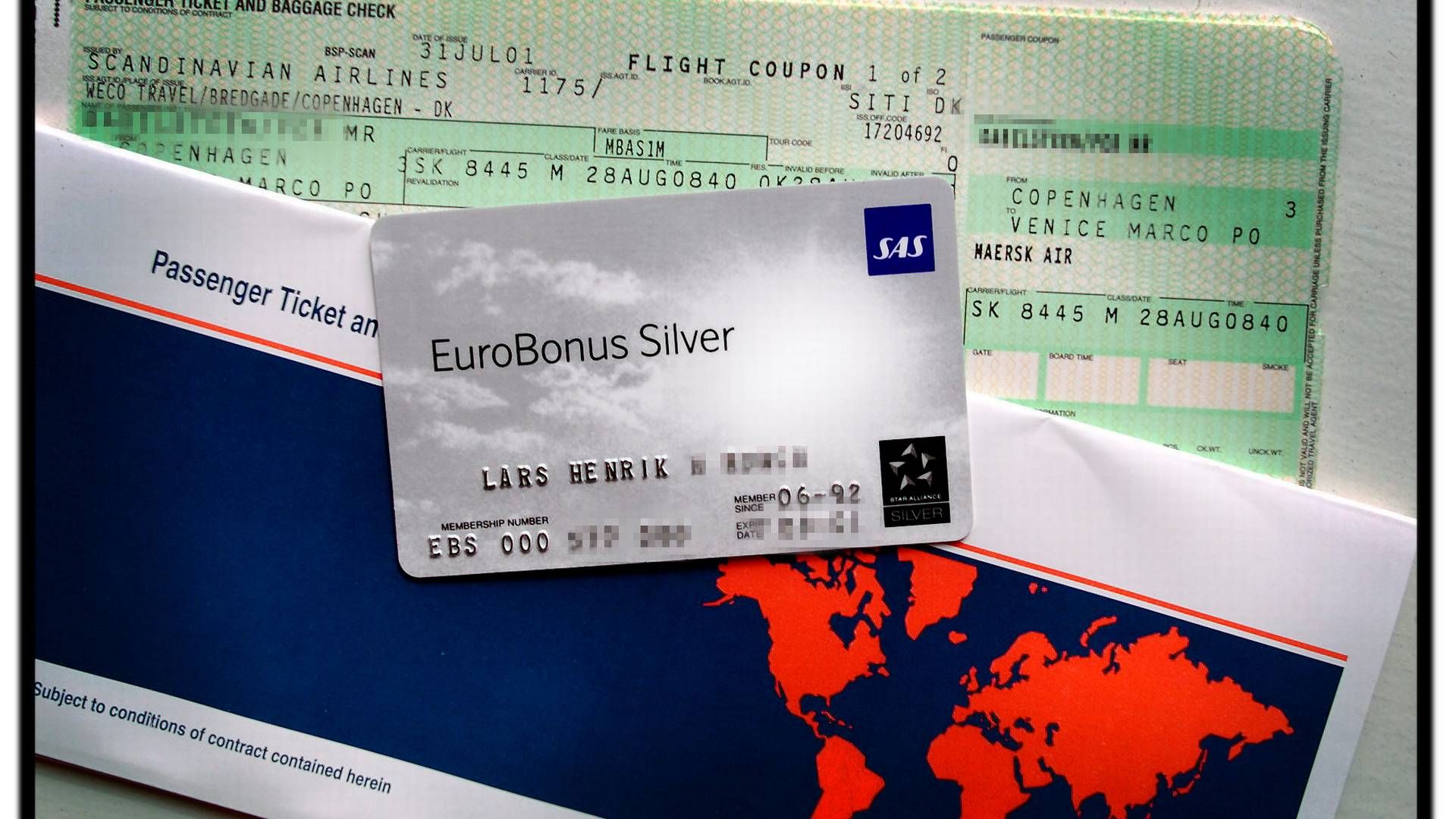 SAS' EuroBonus-program indeholder flere fordele for hhv. sølv-, guld- og diamantmedlemmer. | Foto: Morten Langkilde/Ritzau Scanpix