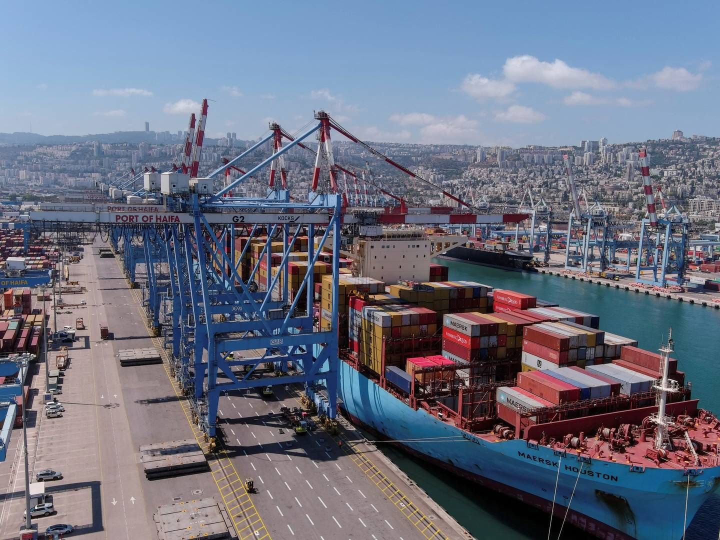 Havnen i Haifa er en af Israels største til containerimport. | Foto: Ilan Rosenberg/Reuters/Ritzau Scanpix