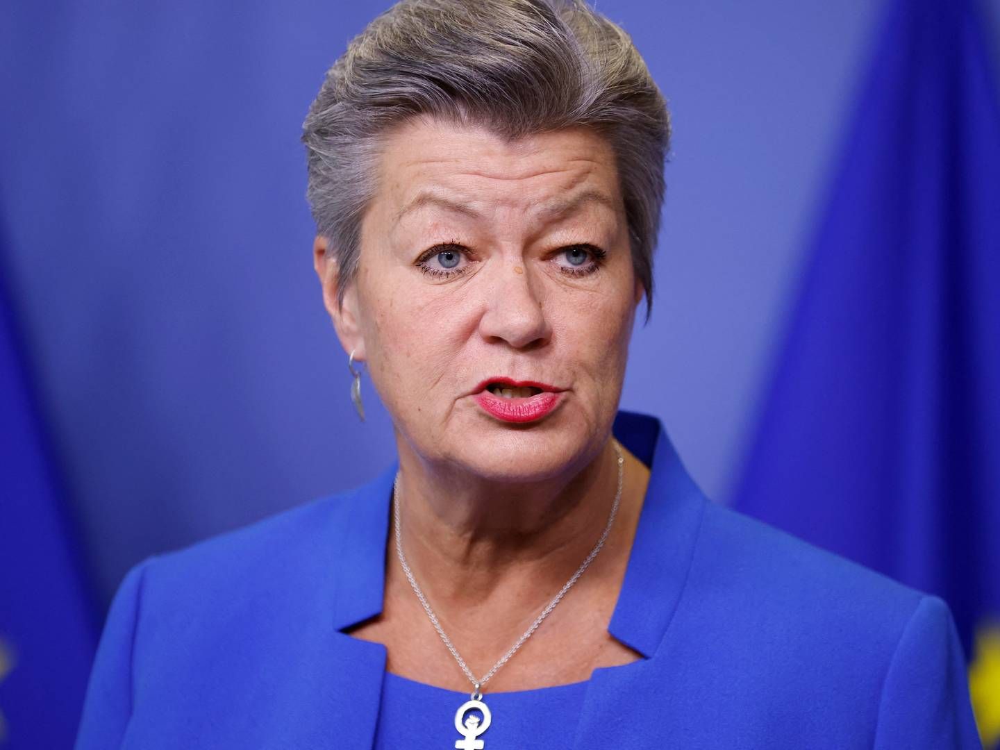 "We need a network to fight a network. This new roadmap, which will scale up our efforts, is an important step in building that network," says European Commissioner for Home Affairs Ylva Johansson. | Photo: Johanna Geron/Reuters/Ritzau Scanpix