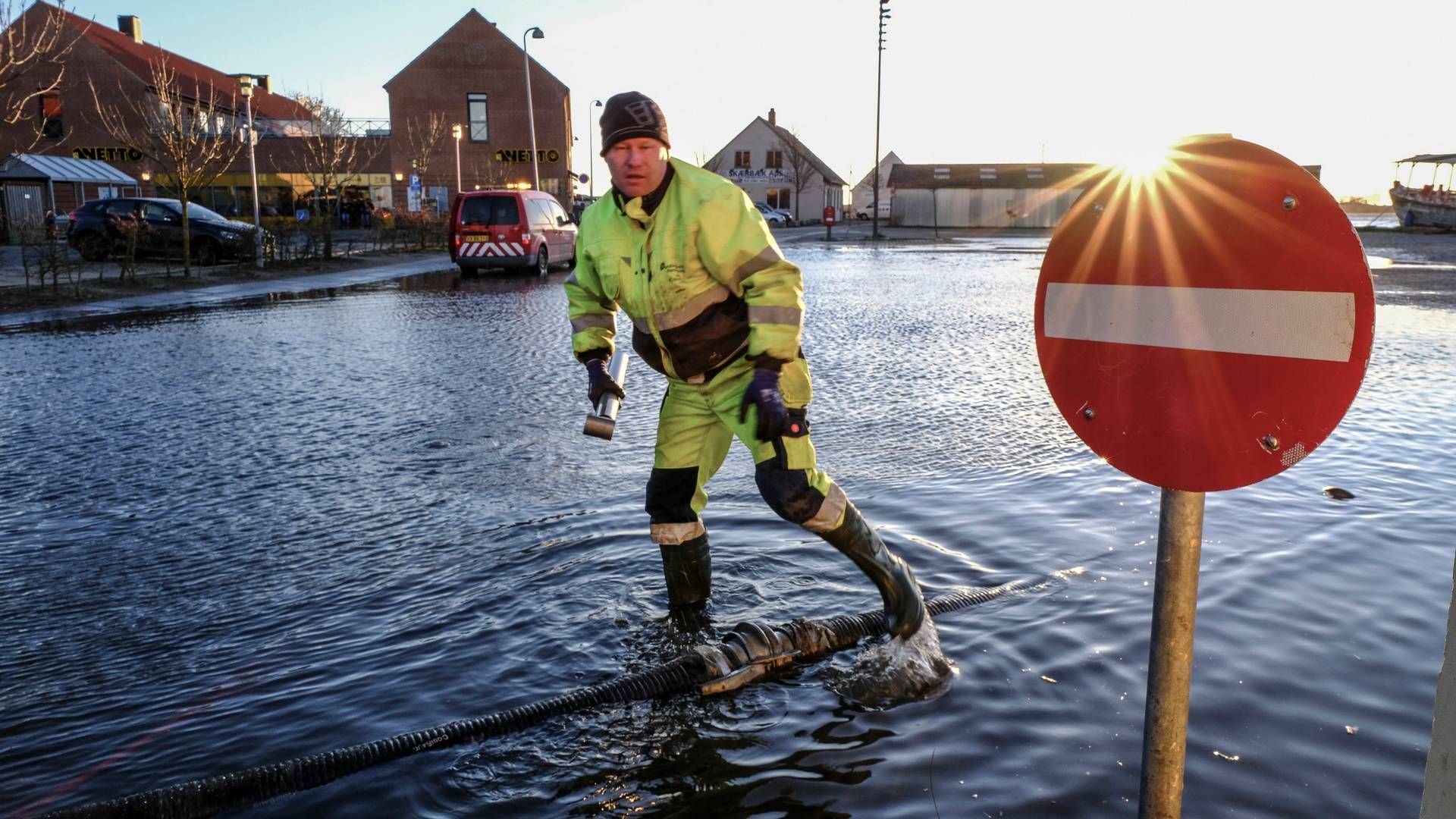 Vandstanden ventes at stige flere steder i landet. På billedet ses en tidligere oversvømmelse i Stege. | Foto: Per Rasmussen