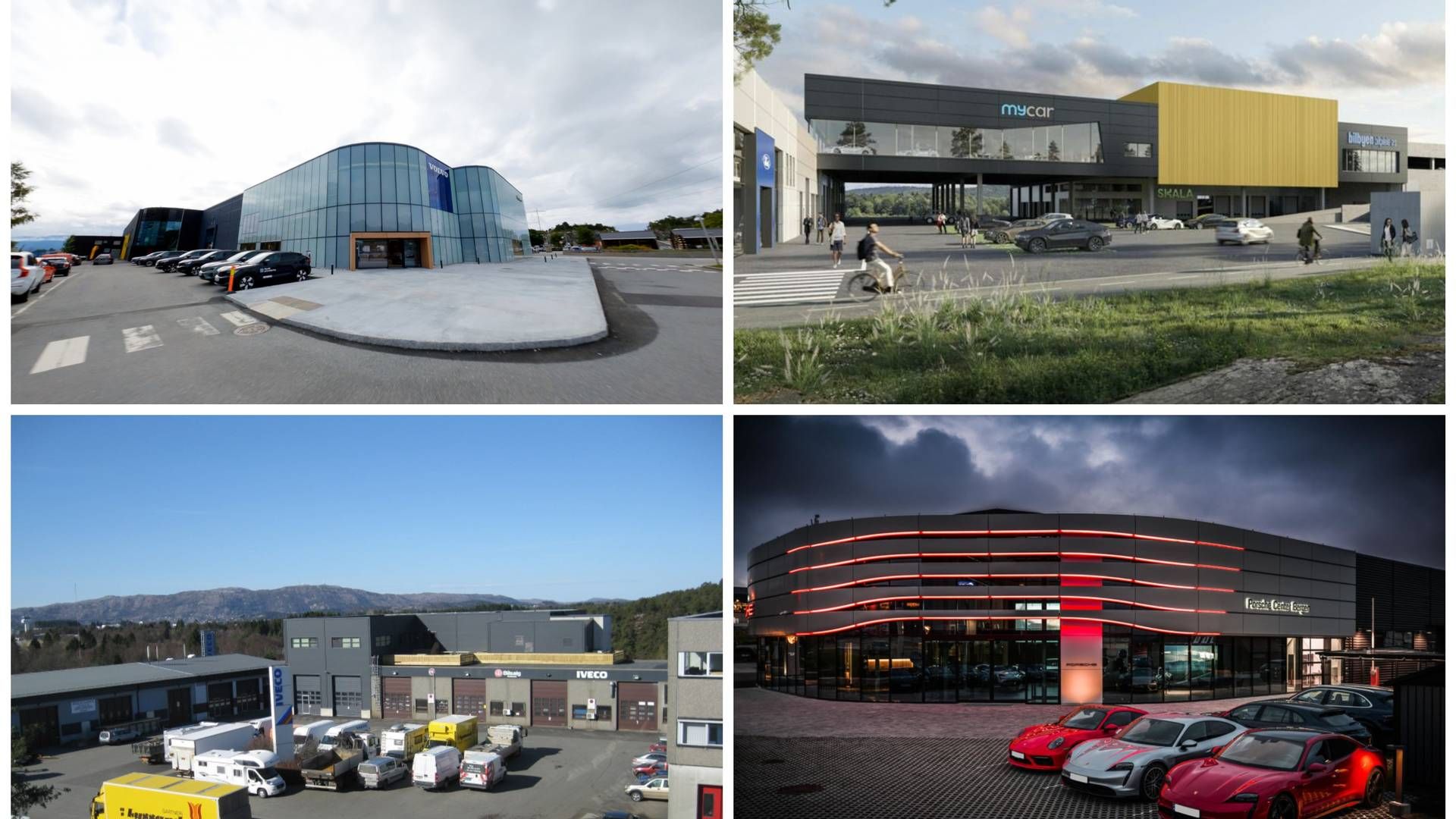 SAMLES: Bilbransjen samles i Kokstad. Frydenbø og Porsche er blant de nyere tilskuddene. I tillegg utvikles prosjektene Koksta Mobilitetspark og Kokstadflaten 32. | Foto: Kokstad
