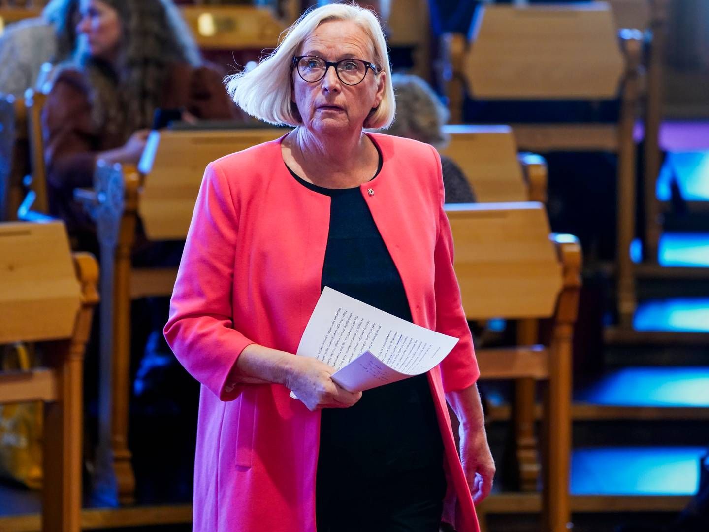GRUNNLOVSBEHANDLING: Senterpartiets parlamentarisk leder Marit Arnstad er klar på partiets linje når det gjelder EUs fjerde energimarkedspakke. | Foto: Terje Pedersen / NTB
