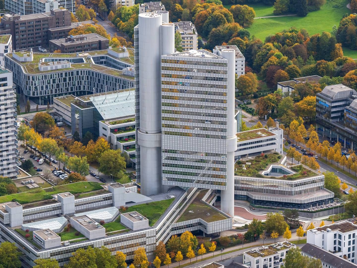 Die Münchener HVB-Zentrale aus dem Helikopter gesehen. | Foto: picture alliance/dpa | Peter Kneffel