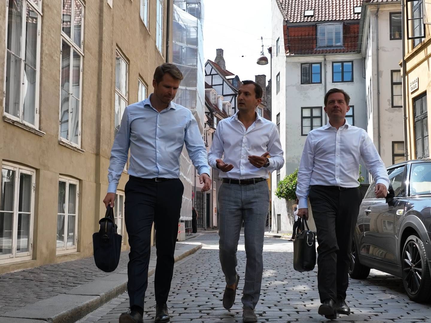 Jera Capital-trioen Alexander Reventlow (tv.), Julien Marencic (i midten), og Christen Estrup, forlod deres skriveborde hos Nordea Asset Management i efteråret 2021. | Foto: Jeracapital