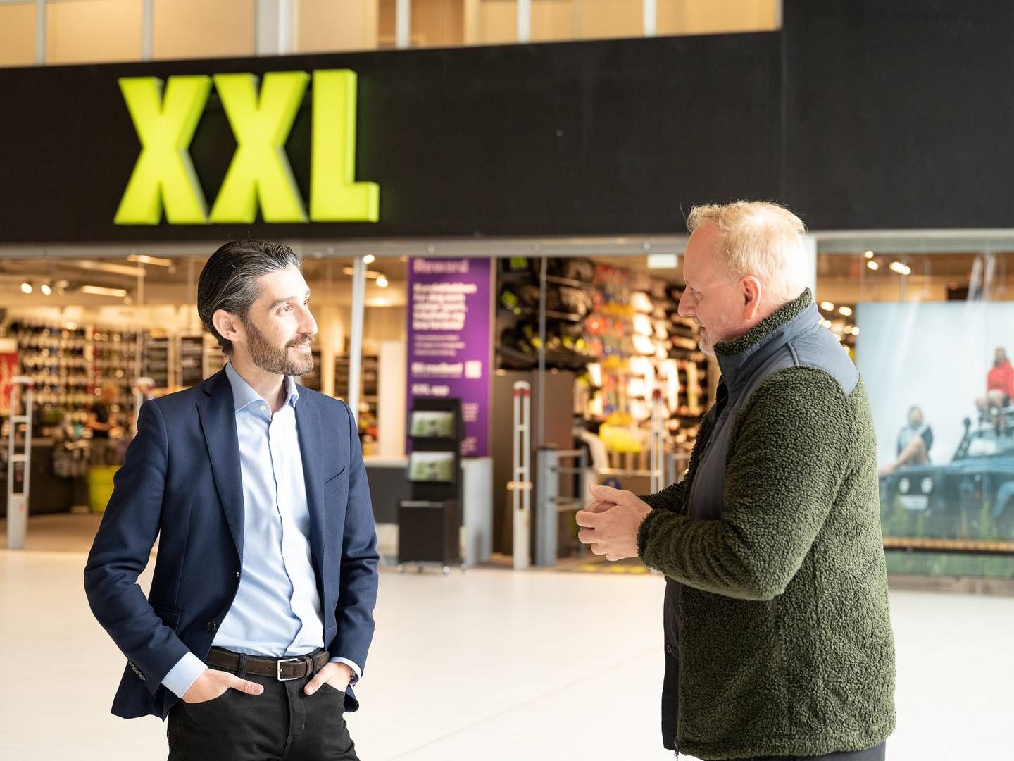 XXL præsenterede i slutningen af oktober regnskab for tredje kvartal, hvor det blev til et trecifret millionunderskud. Topchef Freddy Sobin (t.v.) kaldte resultatet for "utilfredsstillende." | Foto: Xxl/pr