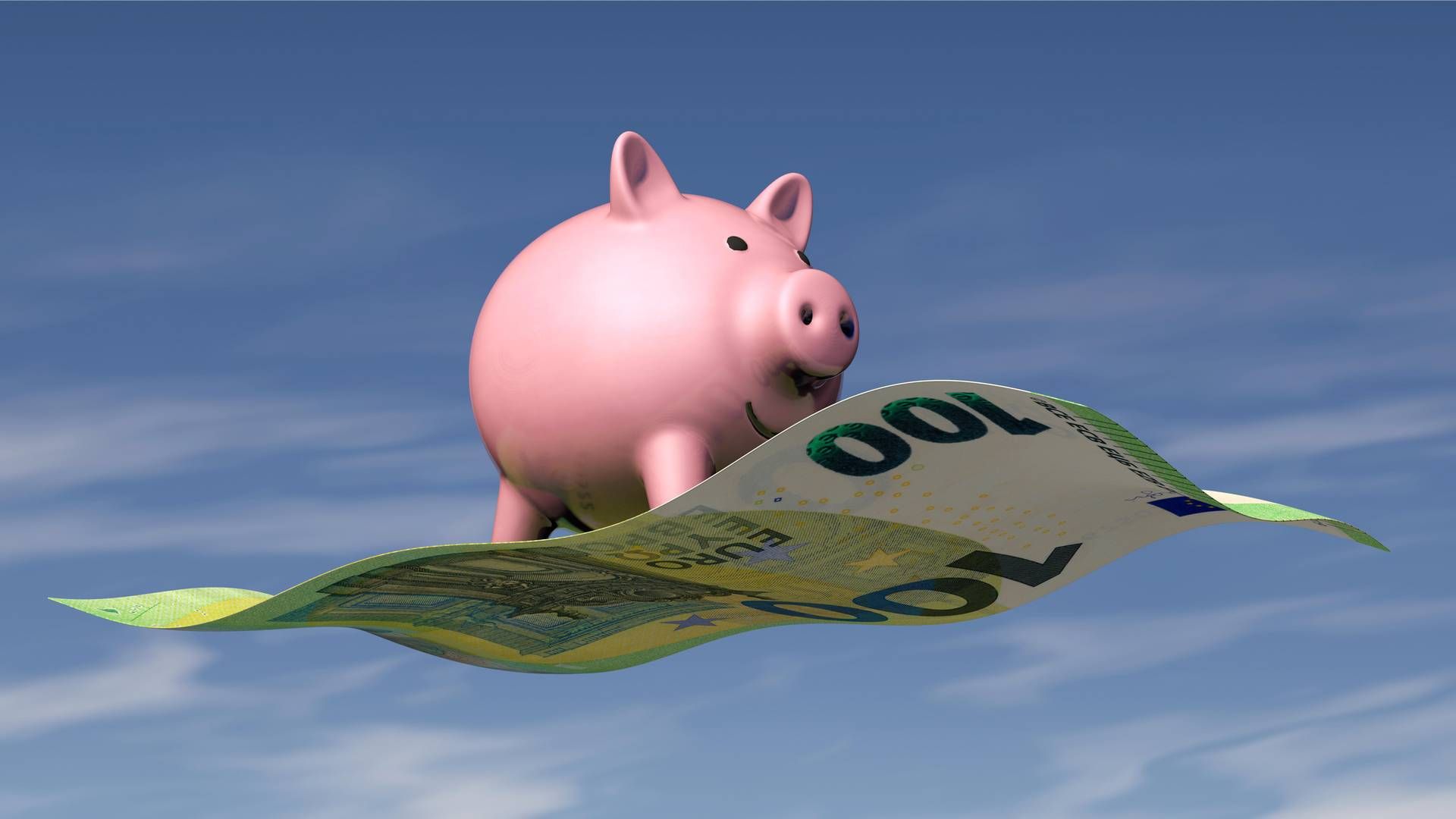 Sparschwein schwebt langsam abwärts: Langfristige Aktienanlagen sind die robuste Empfehlung der Banken. | Foto: picture alliance / Zoonar | DesignIt