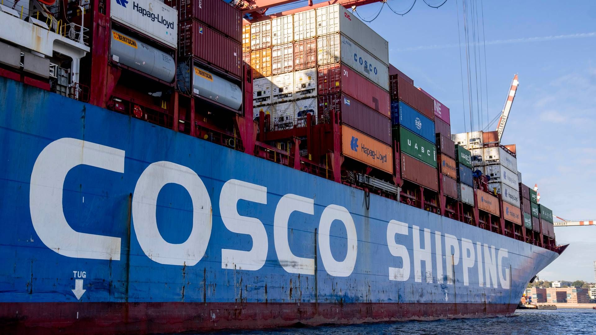 Cosco Shipping er verdens fjerdestørste containerrederi. | Foto: Michael Probst/AP/Ritzau Scanpix