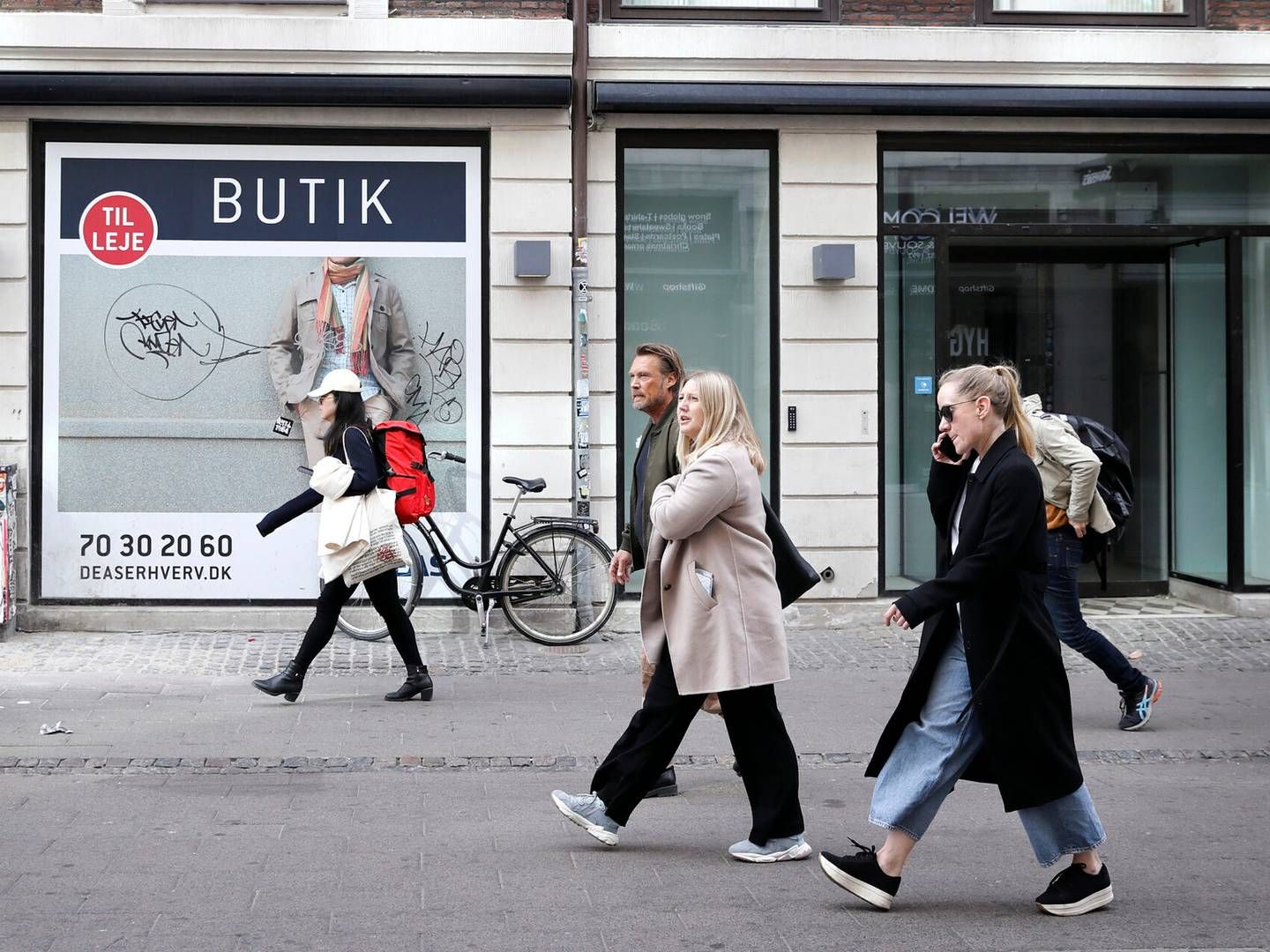 Udbuddet af butikslokaler i København er steget med næsten 50 pct. siden begyndelsen af 2022. | Foto: Jens Dresling/Ritzau Scanpix