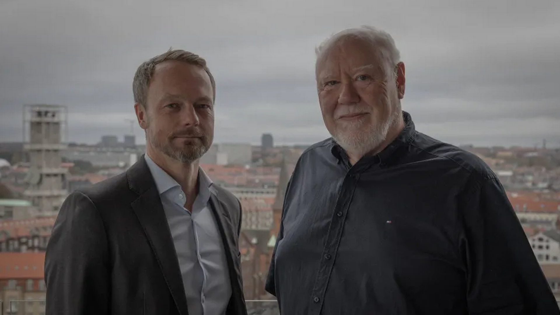 Adm. direktør Peter Kjærgaard og grundlægger Claus Hommelhoff fra kapitalforvalteren Formuepleje. | Foto: Martin Thomas Ford / Finans