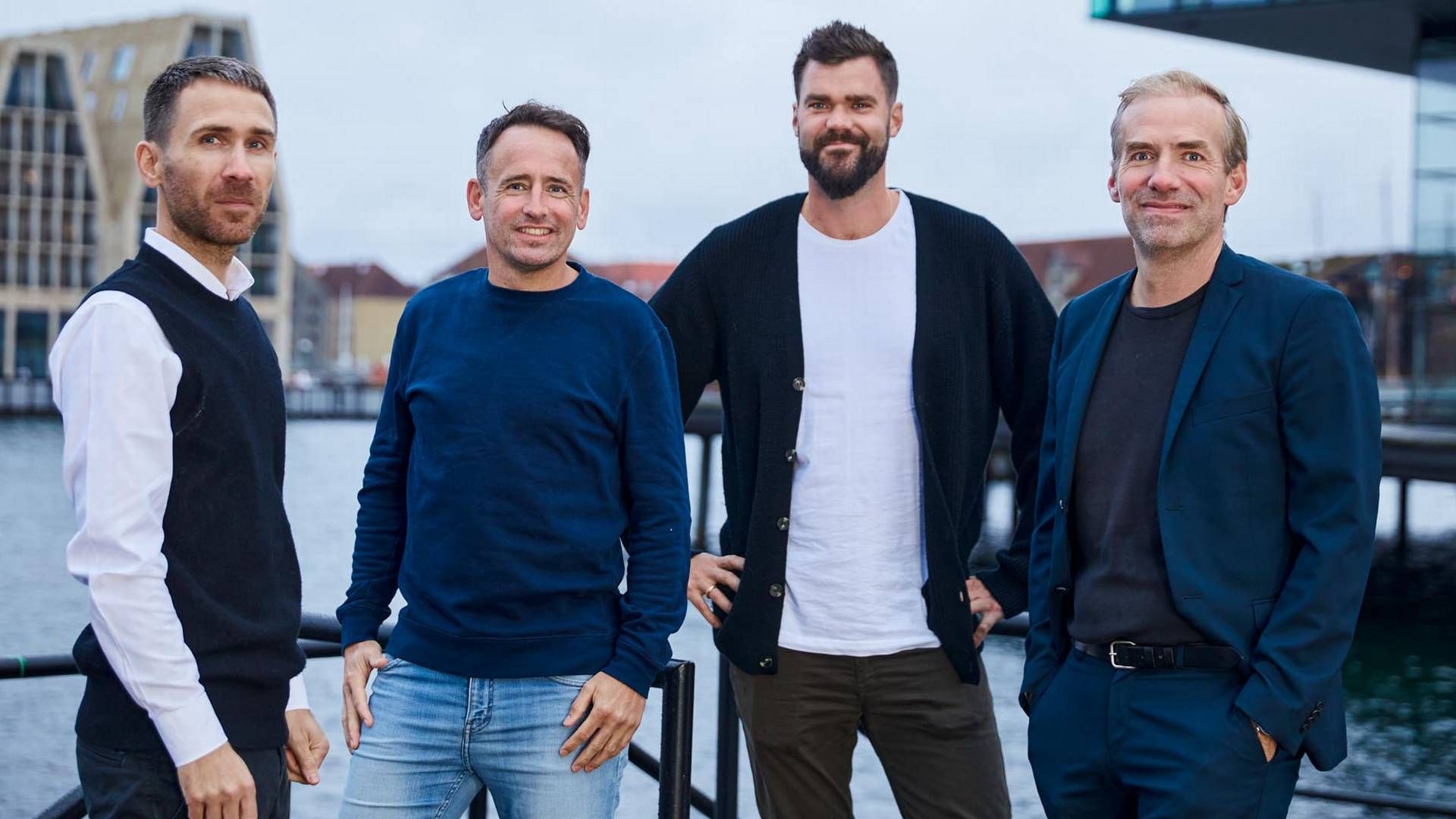 Firkløveret bag det nye investeringsselskab er fra venstre: Rasmus Sindberg, Mikael Friis, Morten Strunge og Thomas Heltborg Juul | Foto: Monday Venture / Pr