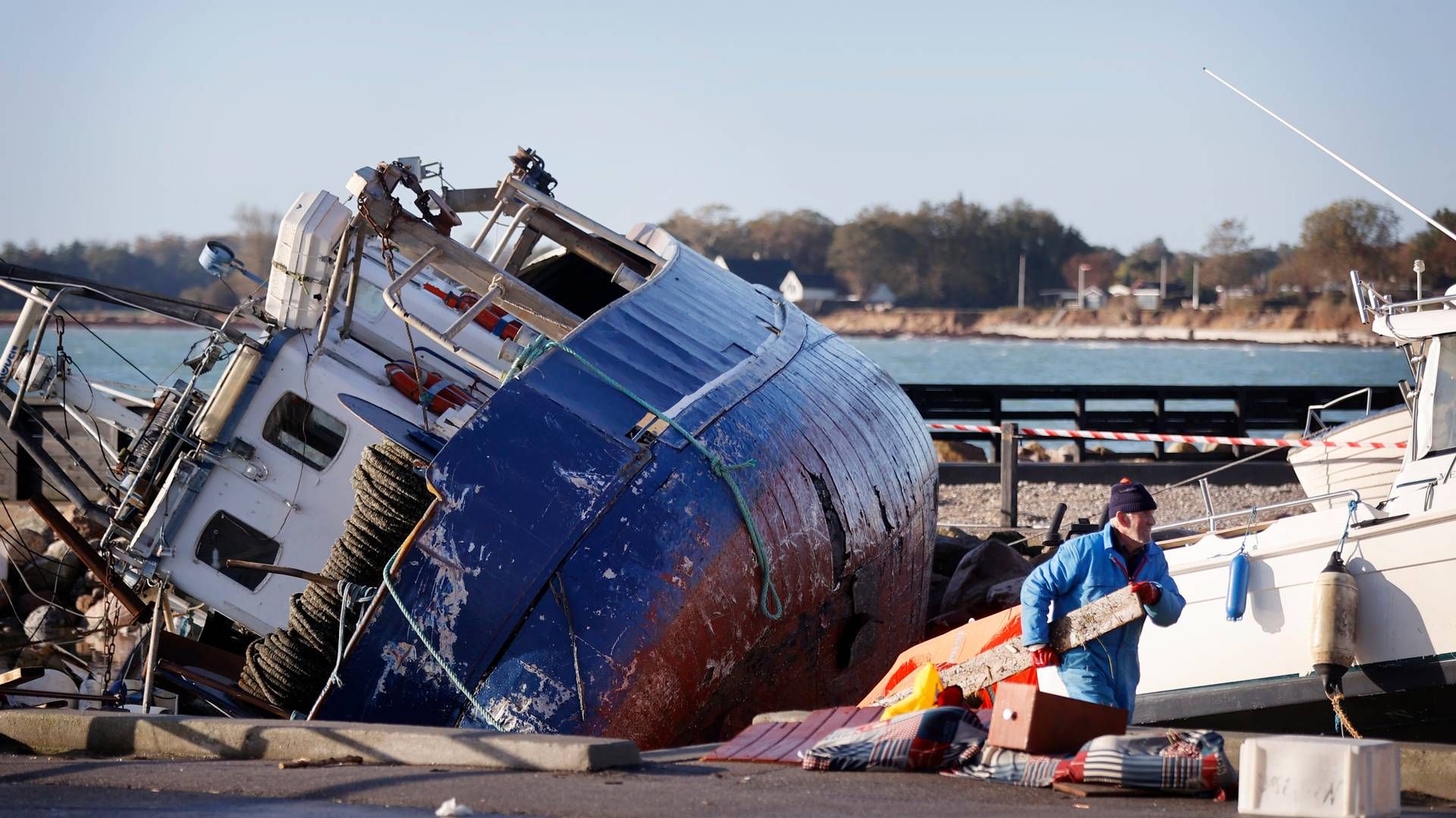 Rødvig Havn var medtaget efter stormen 20-21. oktober. | Foto: Jens Dresling