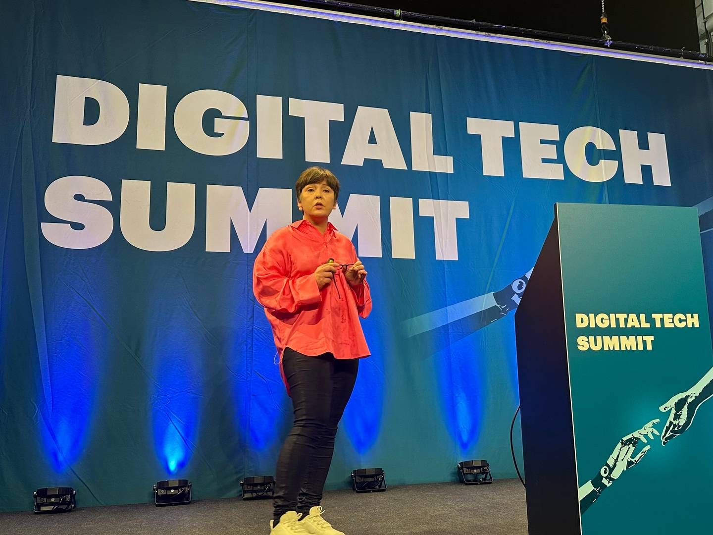 Hanne Marie Motzfeldt, professor i digital forvaltning fra Københavns Universitet, på scenen ved årets Digital Tech Summit