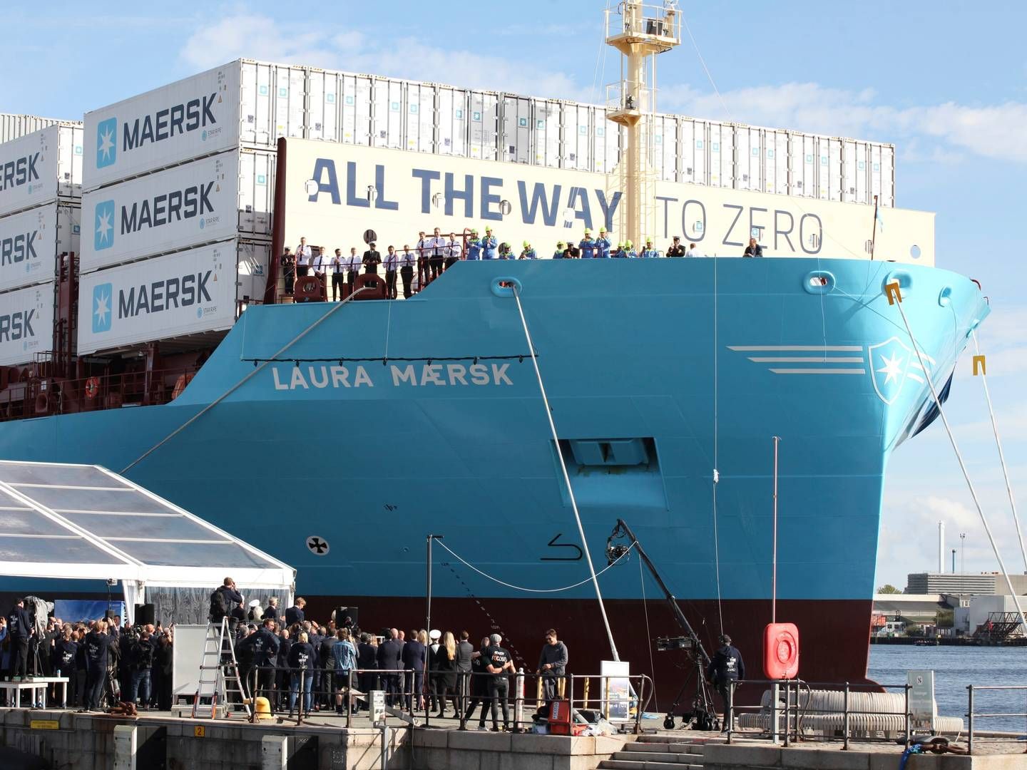 Maersk made headlines this summer with its new methanol-ready feeder ship, Laura Maersk. | Photo: Steffen Trumpf/AP/Ritzau Scanpix