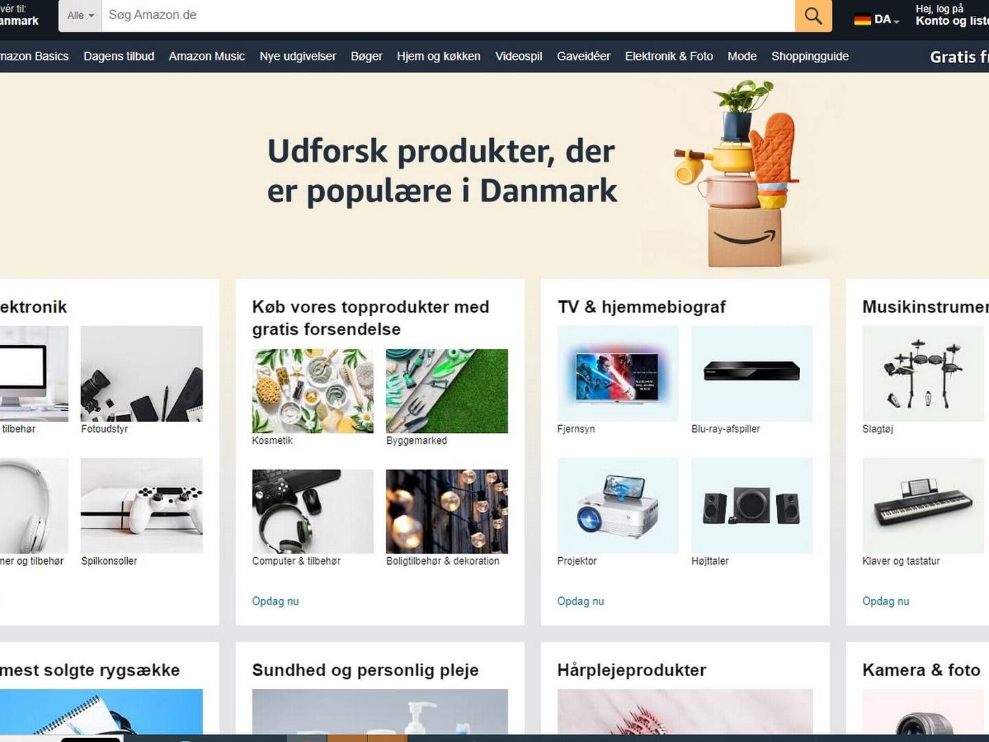 Kunder fra Danmark bliver nu mødt med en dansk brugerflade på Amazons tyske site.