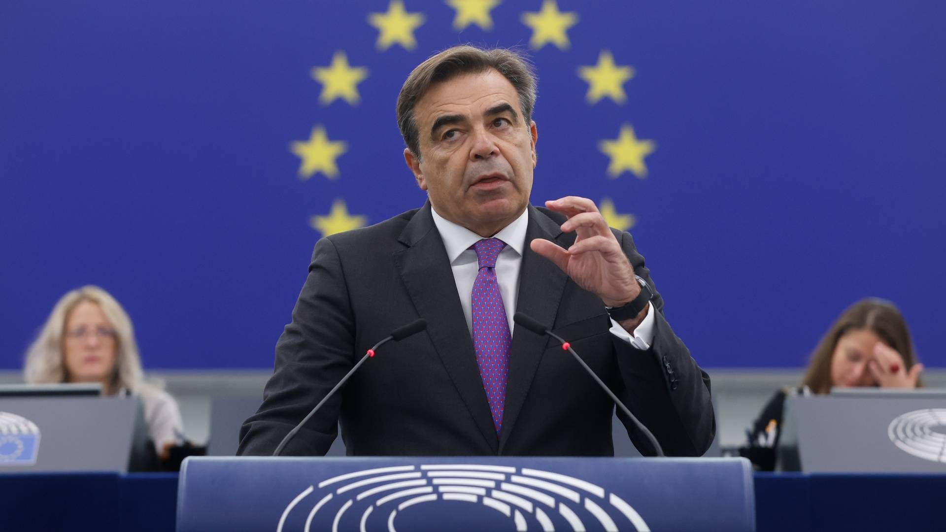 Næstformand i EU-Kommissionen Margaritis Schinas understreger, at det er en frivillig ordning, som medlemslandende kan tilmelde sig. | Foto: Jean-Francois Badias/AP/Ritzau Scanpix