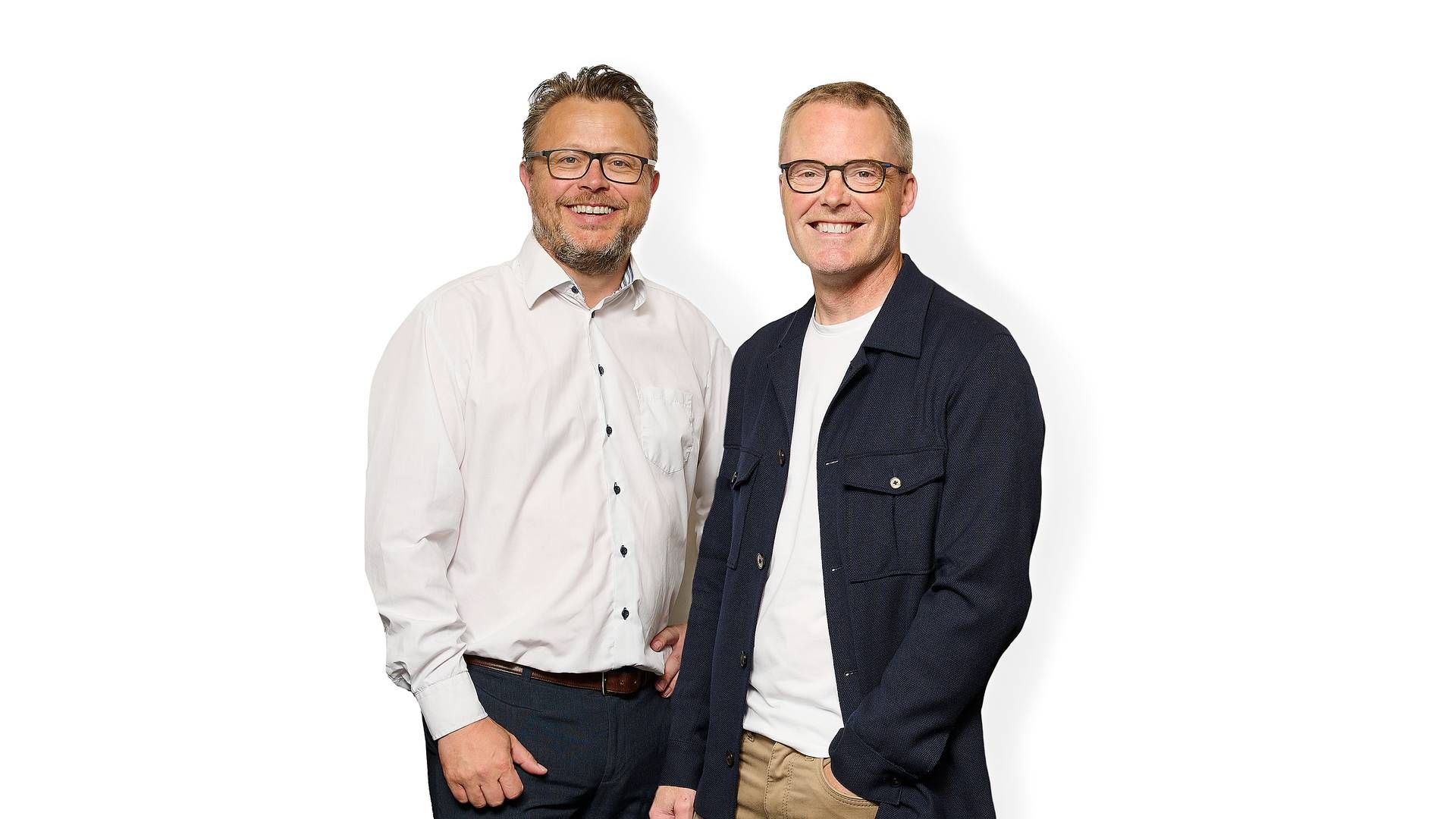 Leif Lindås (tv.) er stifter og adm. direktør i Ivision, mens Jesper Byskov (th.) er partner i virksomheden, der nu er blevet opkøbt af Visma. | Foto: Pr