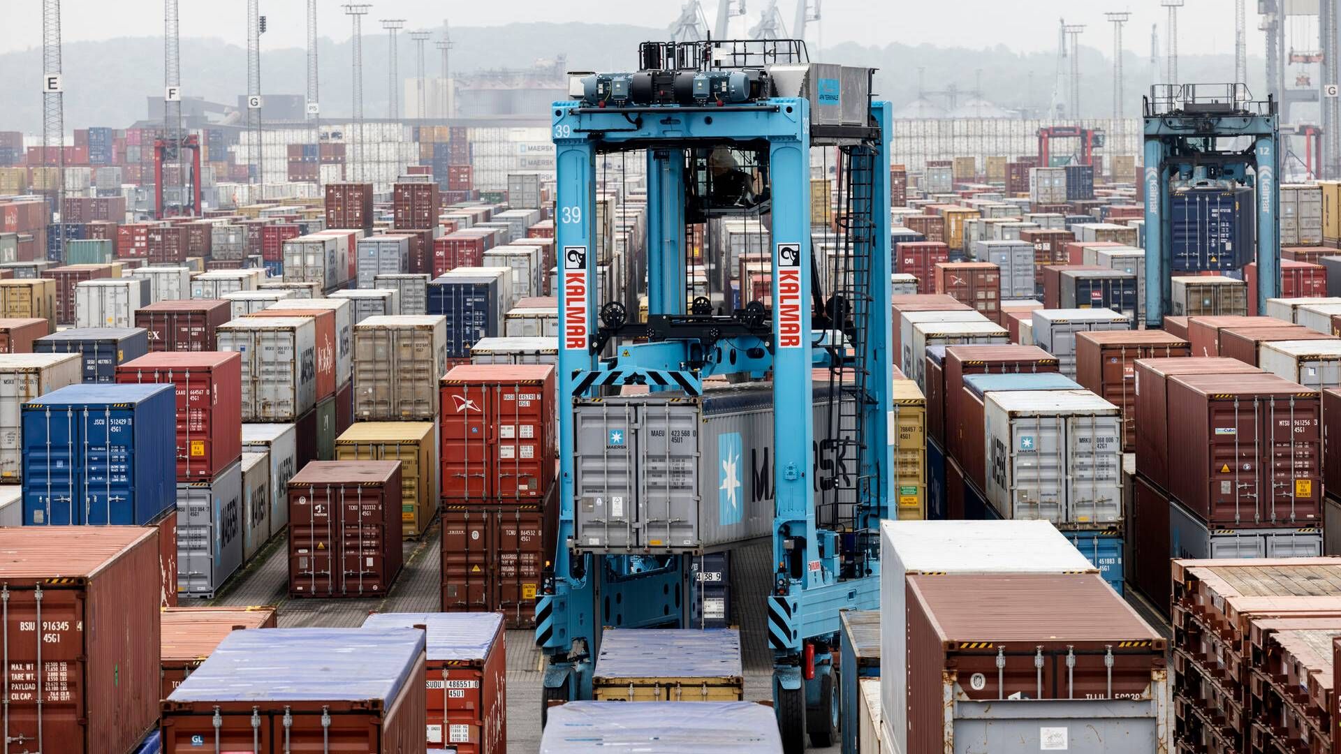 Spotraterne beskriver de løbende priser på containerfragt. | Foto: Casper Dalhoff/Ritzau Scanpix