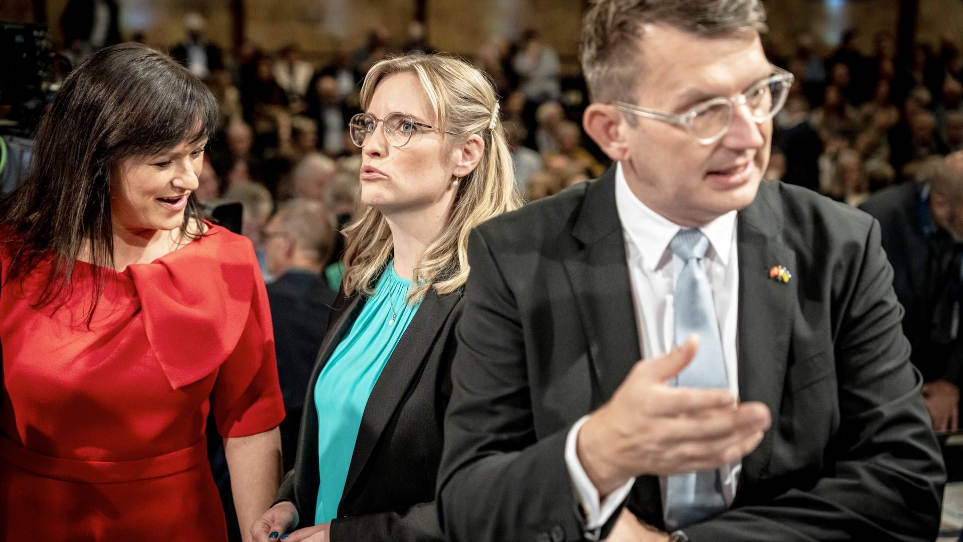 Troels Lund Poulsen, Stephanie Lose og Sophie Løhde på Venstres landsmøde. | Foto: Mads Claus Rasmussen