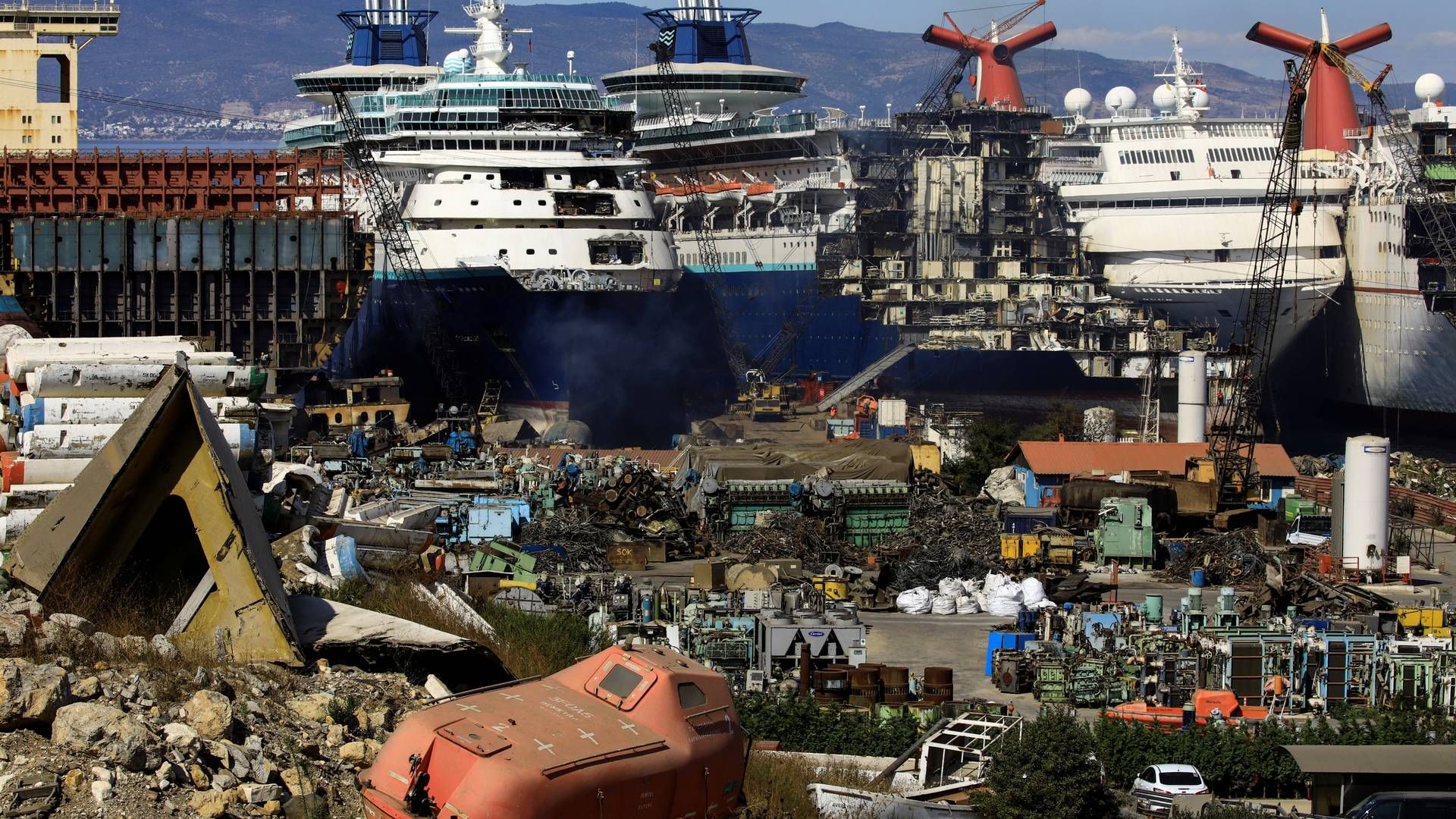 Skibe til skrot på Allega-værftet i Tyrkiet i 2020. | Foto: Umit Bektas/Reuters/Ritzau Scanpix