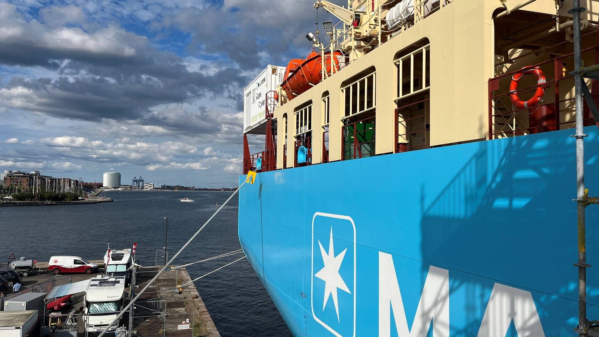 Maersk's first methanol-powered container ship, Laura Maersk. | Photo: Jacob Gronholt-Pedersen/Reuters/Ritzau Scanpix