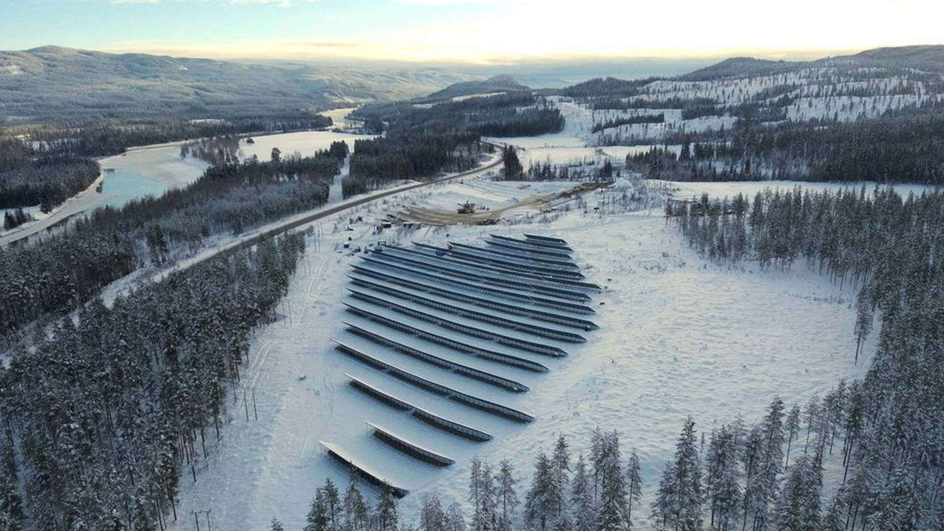FØRST UT: Første del av Furuseth solkraftverk i Stor-Elvdal er klart. Flere kan følge etter. | Foto: Solgrid