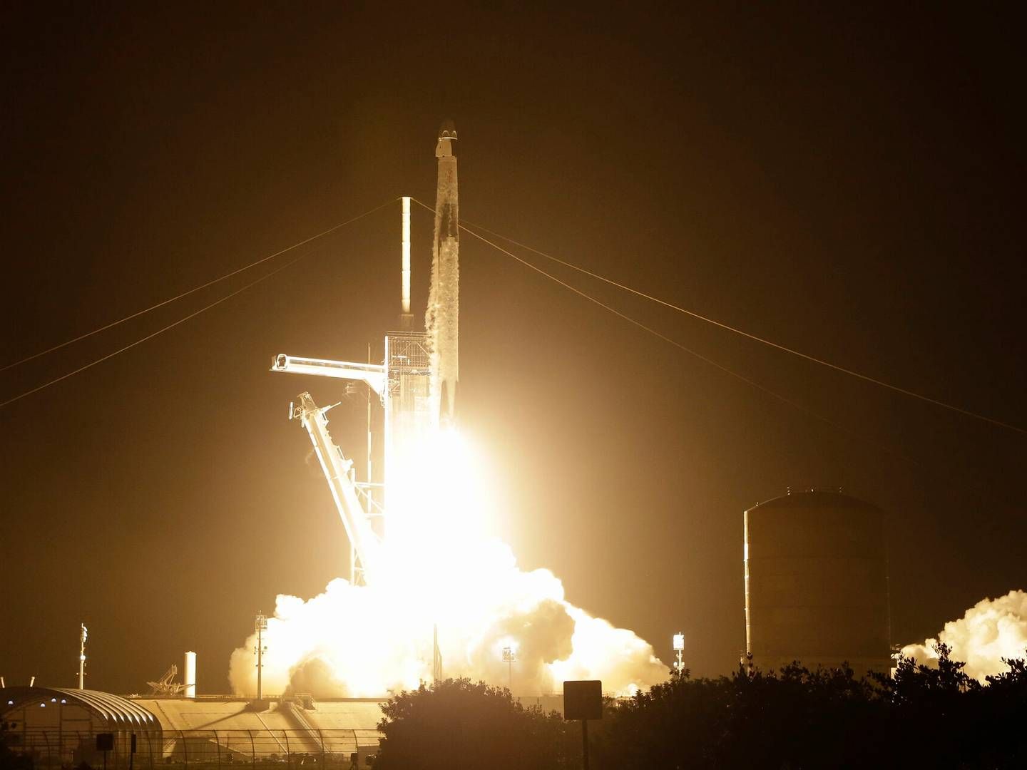 Det bliver Falcon 9-raketter, der efter planen skal sende de satellitter ud i rummet, som skal levere SpaceX' "direct to cell-system". Foto: Terry Renna/AP/Ritzau Scanpix