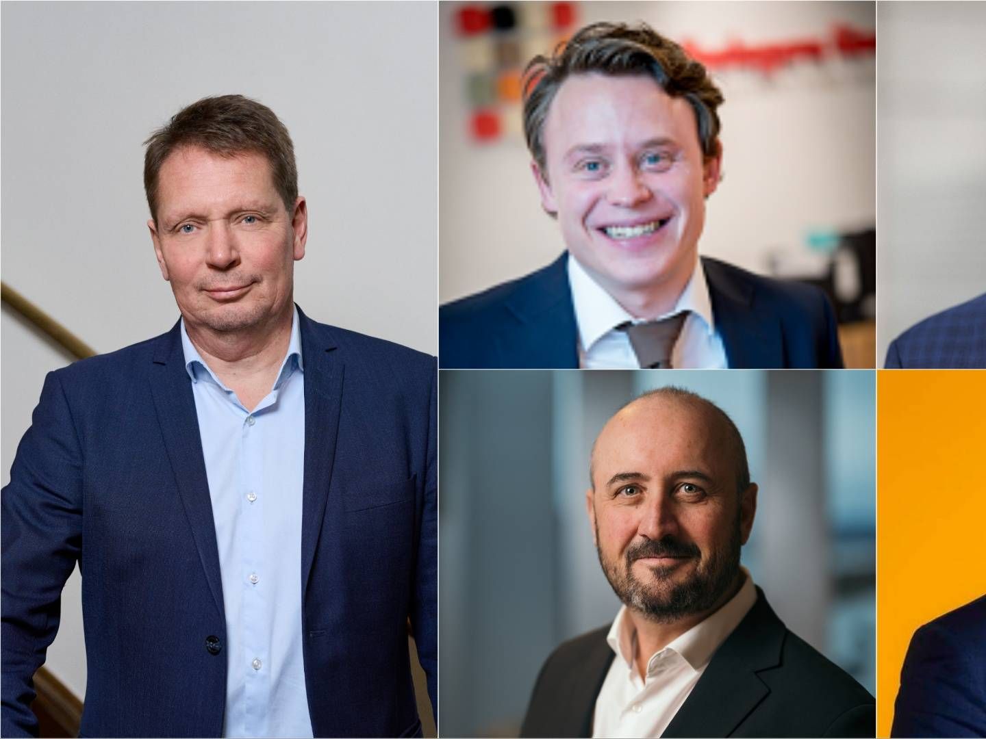 Clockwise from left: Henning Mortensen, head of Jyske Capital, Fredrik Hård, economist at the Swedish Investment Fund Association, Lars Bo Bertram, CEO at BankInvest, Kimmo Koivurinne, analyst at TELA and Håkon Hansen, head of Wealth Management at DNB. | Photo: PR / Jyske Bank, The Swedish Investment Fund Association, BankInvest, TELA and DNB.