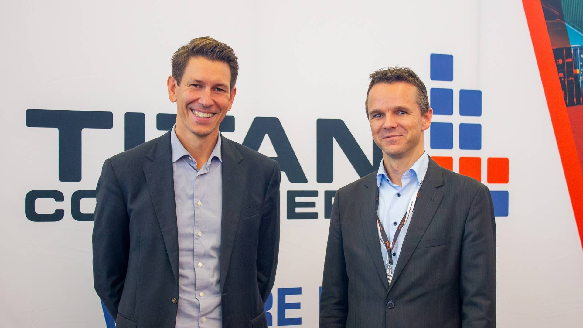 Den nye adm. direktør, Søren Skov Mogensen (tv), og økonomidirektør, Søren Søgaard Suhr (th). | Foto: Titan Container Group