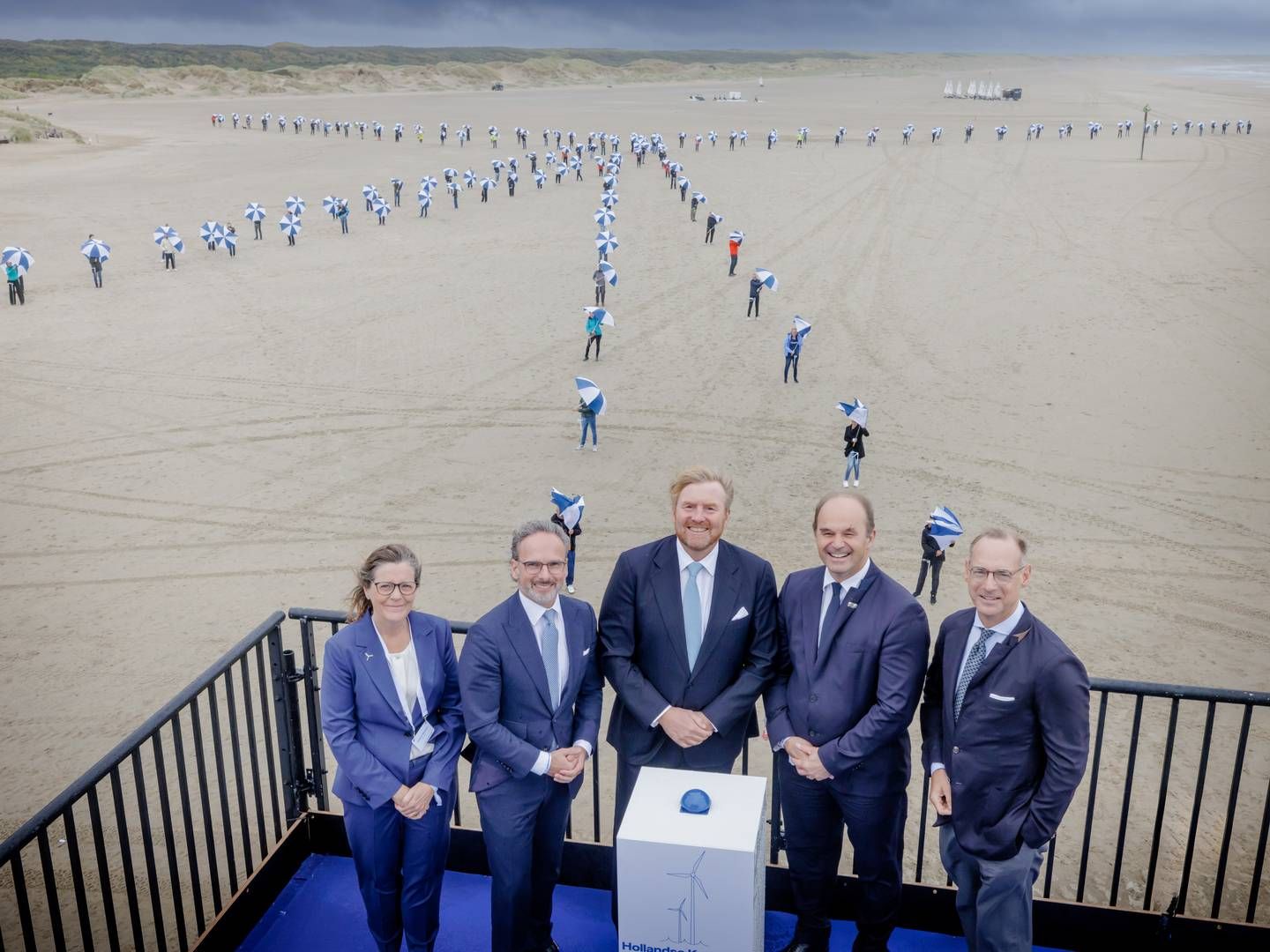 On Sept. 29, the head of Vattenfall's wind business, Helene Biström (left), helped inaugurate Hollandse Kust Zuid. Unlike BASF CEO Martin Brudermüller (second from left), she does not see Chinese turbines as an obvious choice for future offshore wind farms in Europe. | Photo: Jorrit Lousberg/light at Work Photography