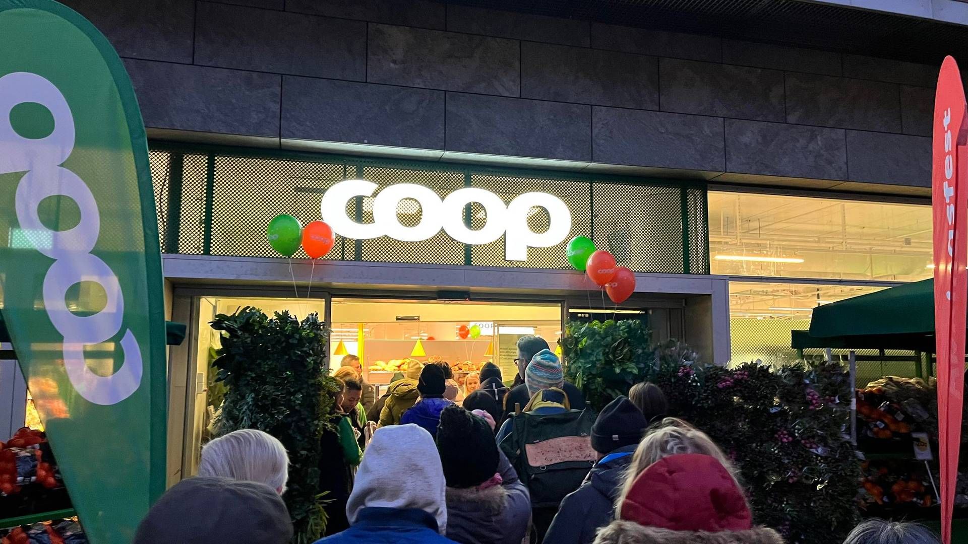 Da Coop åbnede sin anden testbutik i Coop-kæden i december sidste år, var det med grøn løber, croissanter og balloner. Nu droppes kæden helt. | Foto: Harald Sebastian Krebs