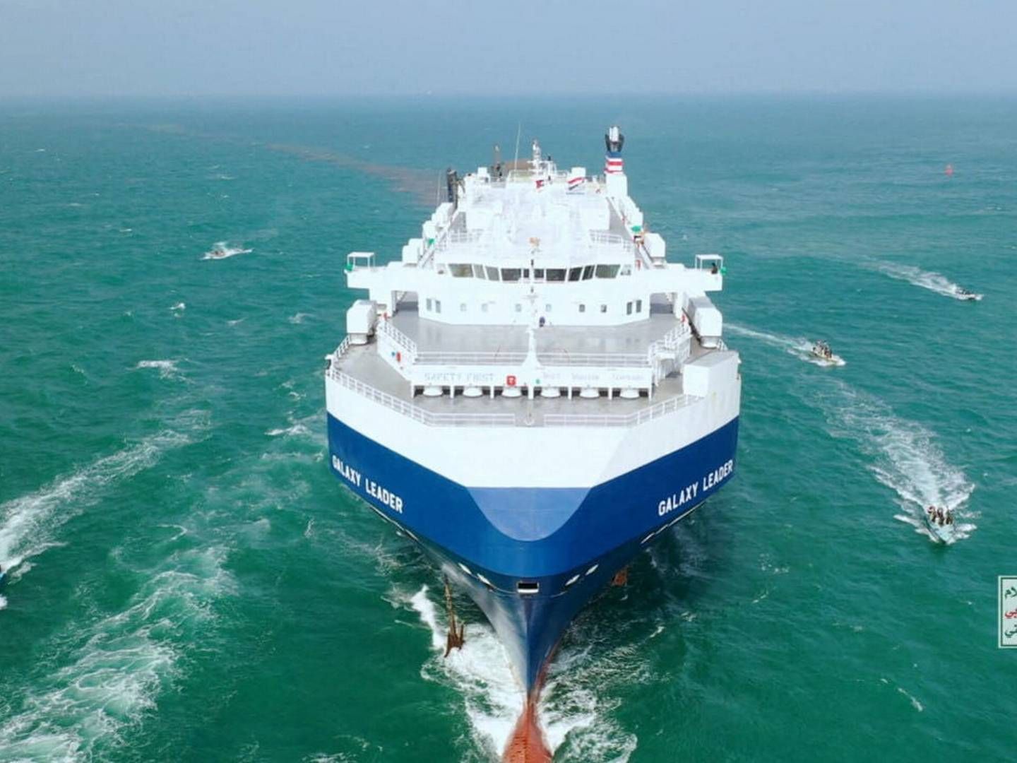 The car carrier "Galaxy Leader" was captured on Nov. 19 by members of the Iranian-backed Houthi rebel group from Yemen. | Photo: Houthi Military Media/Reuters/Ritzau Scanpix