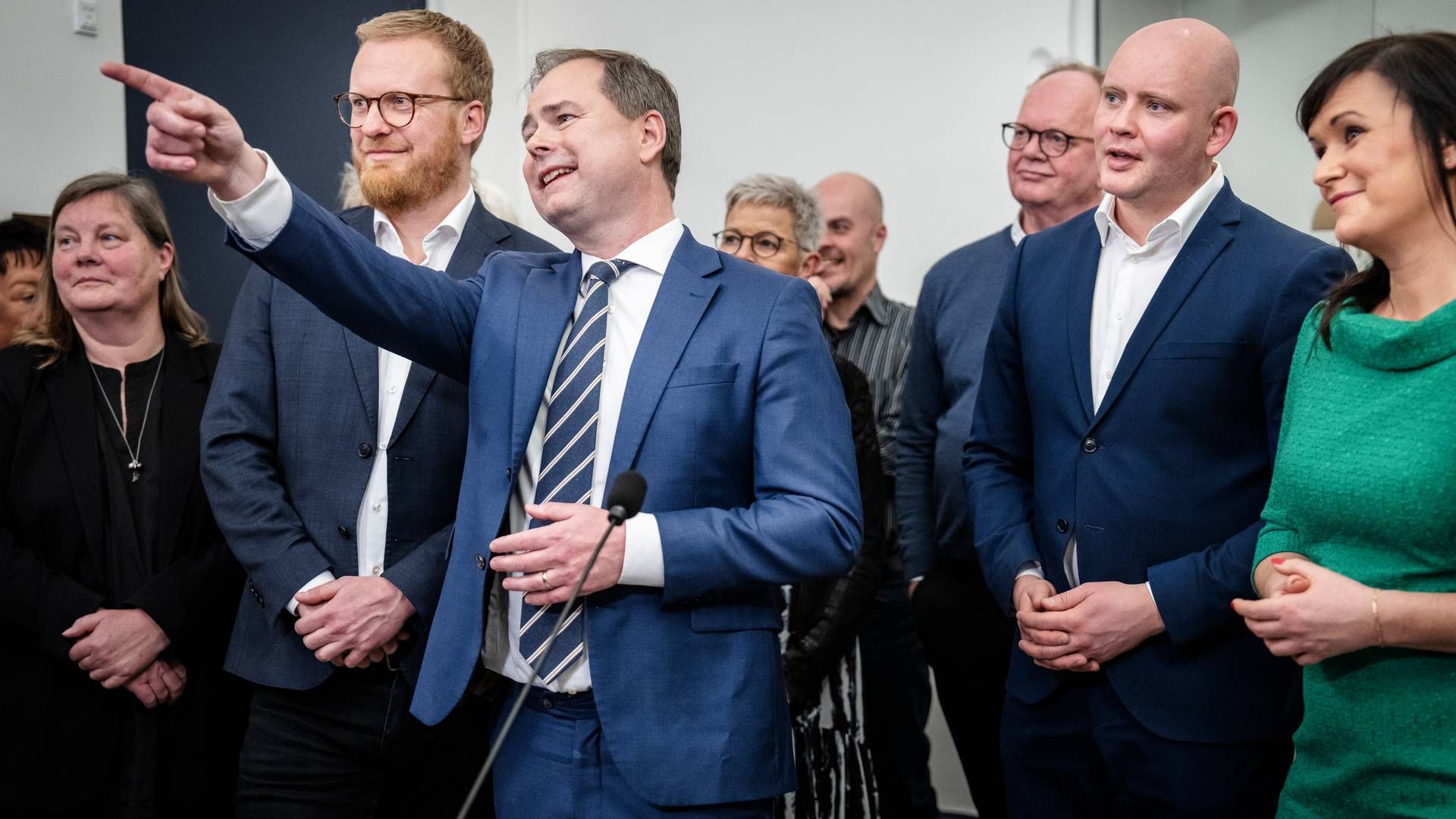 Trepartsaftalen blev præsenteret mandag af arbejdsmarkedets parter og regeringen med finansminister Nicolai Wammen (S) i front. | Foto: Mads Claus Rasmussen
