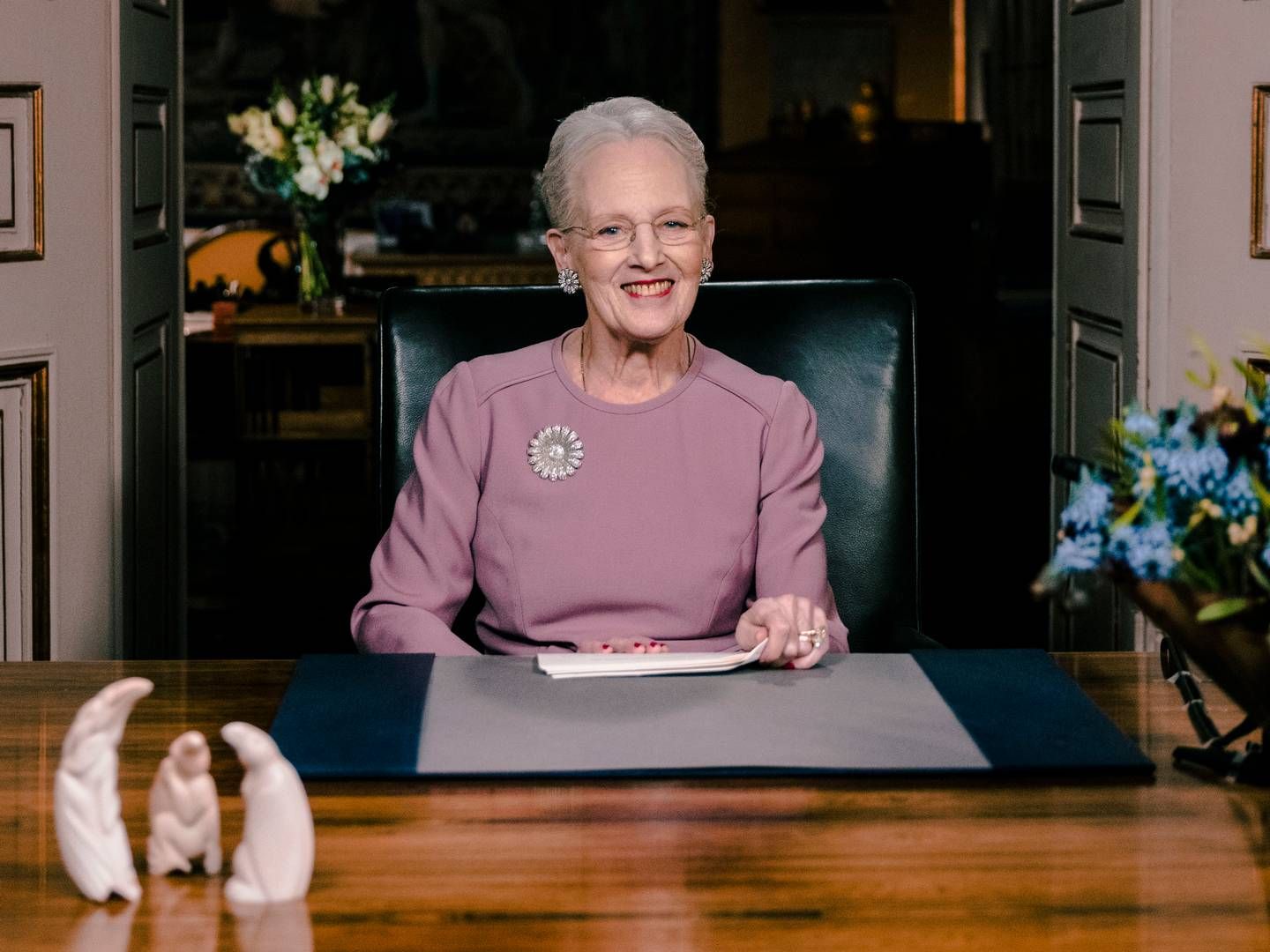 Dronning Margrethe fotograferet før sin nytårstale sidste år. I år giver blandt andet ordet "facetime" odds 25. | Foto: Anders Holst Pedersen/Ritzau Scanpix