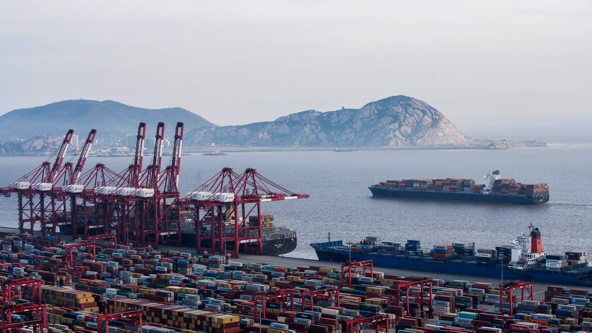 Containerskibe i Port of Shanghai i Kina. Arkivfoto. | Foto: Uncredited/AP/Ritzau Scanpix