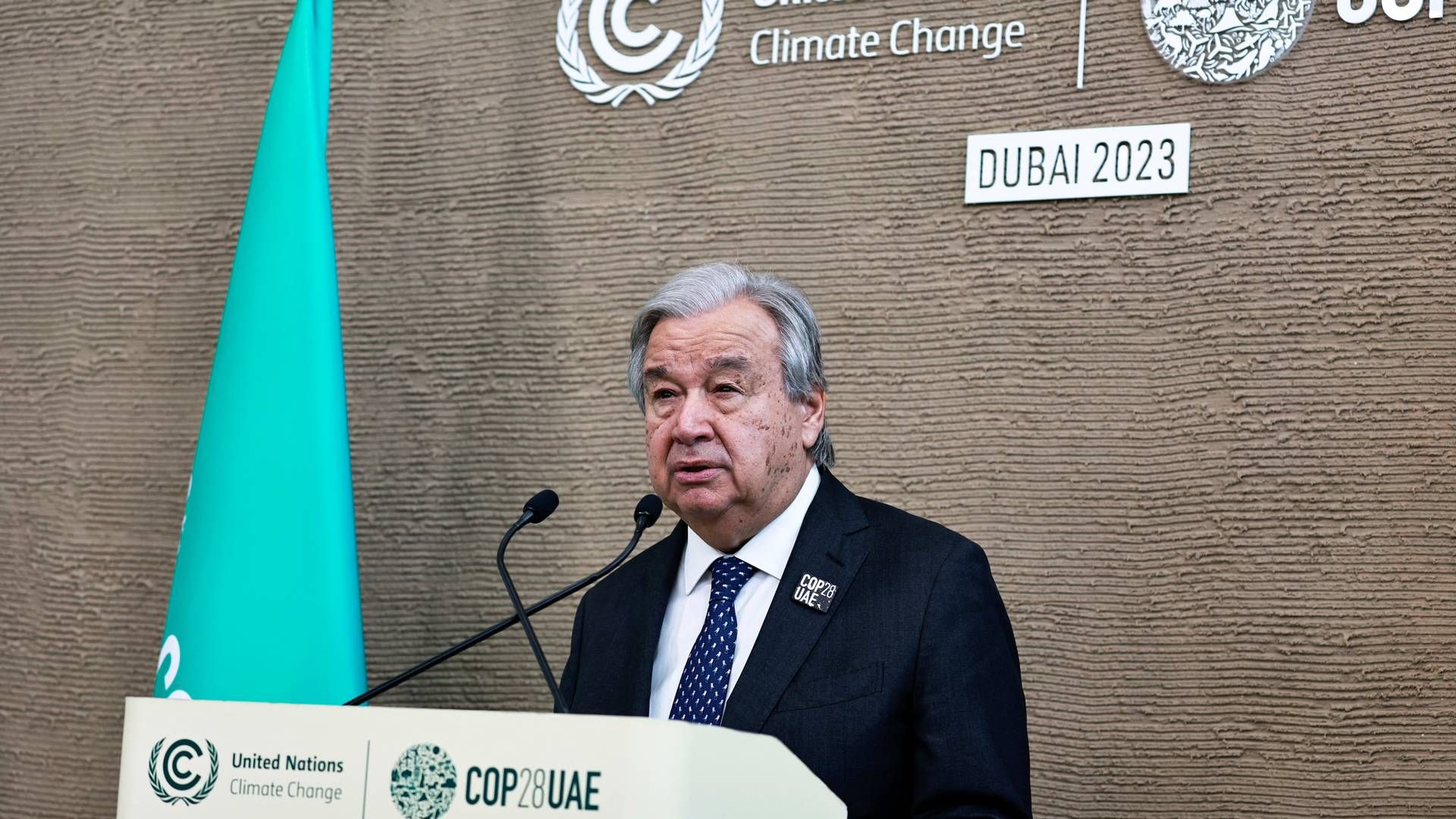 FN's generalsekretær understreger behovet for en COP-aftale om udfasning af fossile brændstoffer. | Foto: Thaier Al-sudani